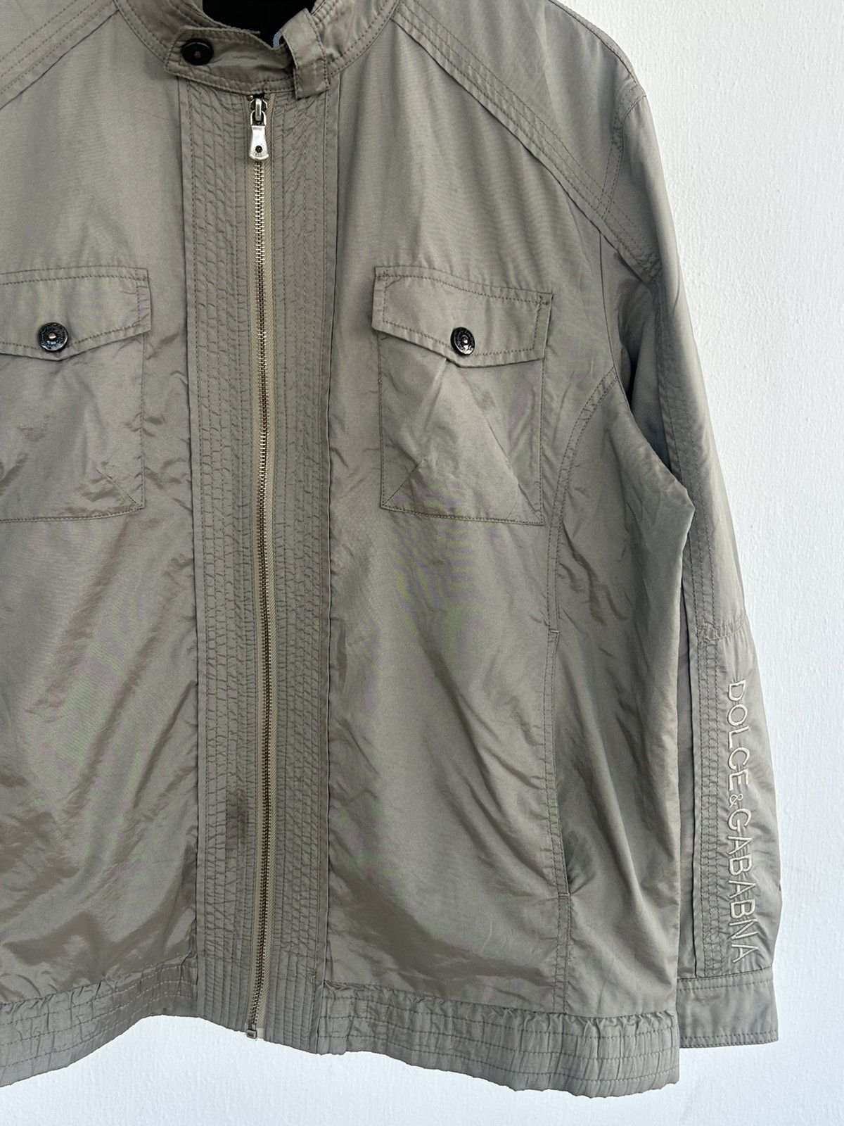 Dolce & Gabbana D&Gababna Vintage Nylon Distress Olive Jacket Size US L / EU 52-54 / 3 - 4 Thumbnail