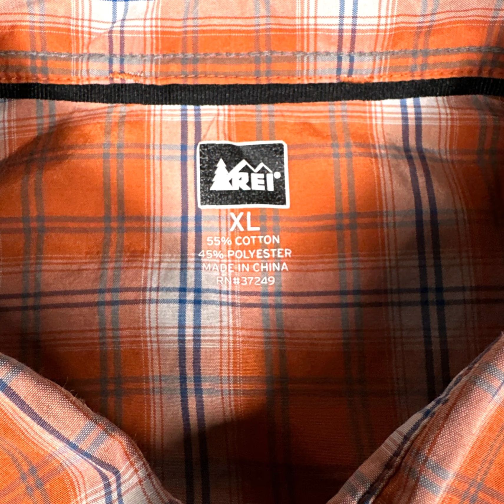 Vintage REI Button-Up Shirt Mens XL Orange Tartan Plaid Raglan Short Sleeve Zip Pocket Size US XL / EU 56 / 4 - 3 Thumbnail