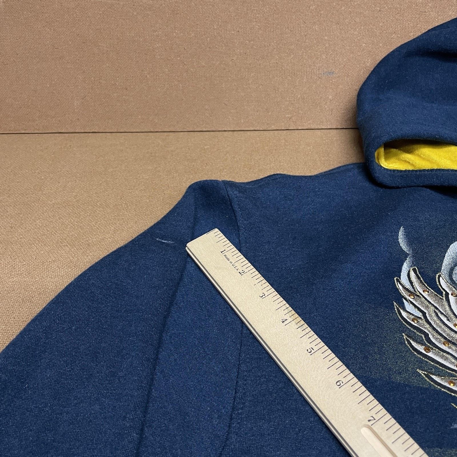 Avirex Avirex Hoodie Mens XL Blue Full Zip Graphic Eagle Rhinestone Size US XL / EU 56 / 4 - 2 Thumbnail