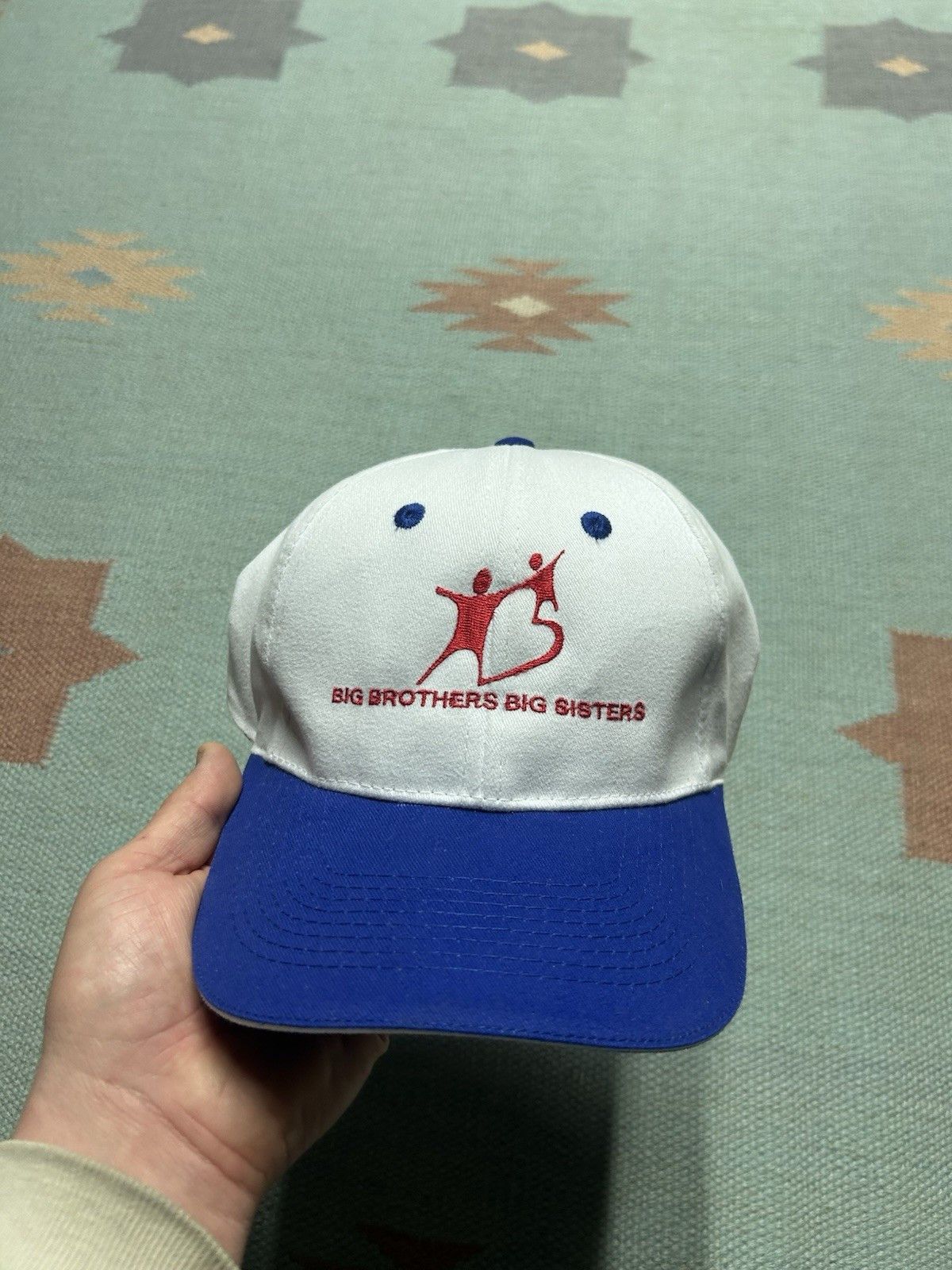 Vintage Vtg strapbac hat big brothers big sisters program blue white Size ONE SIZE - 2 Thumbnail
