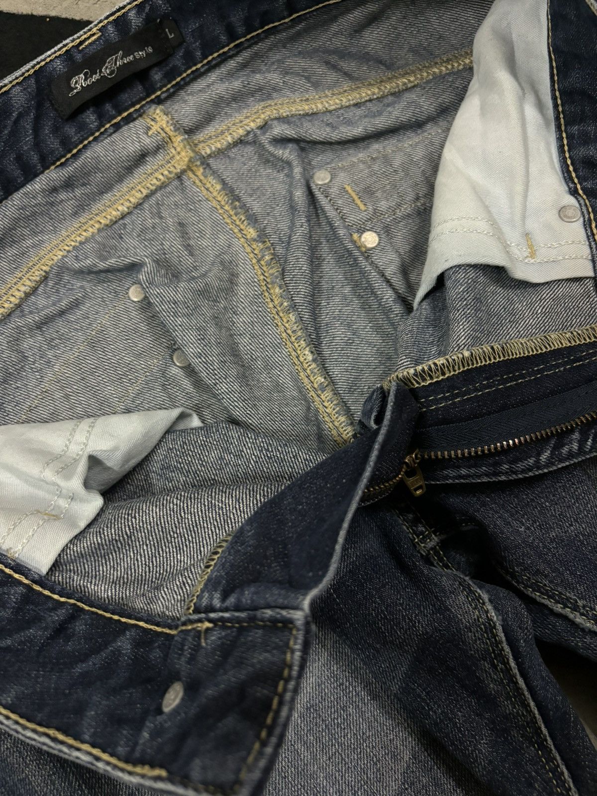 Number (N)ine Japanese Brand Whiskers Distressed Jeans Number (N)ine Style Size US 32 / EU 48 - 18 Thumbnail