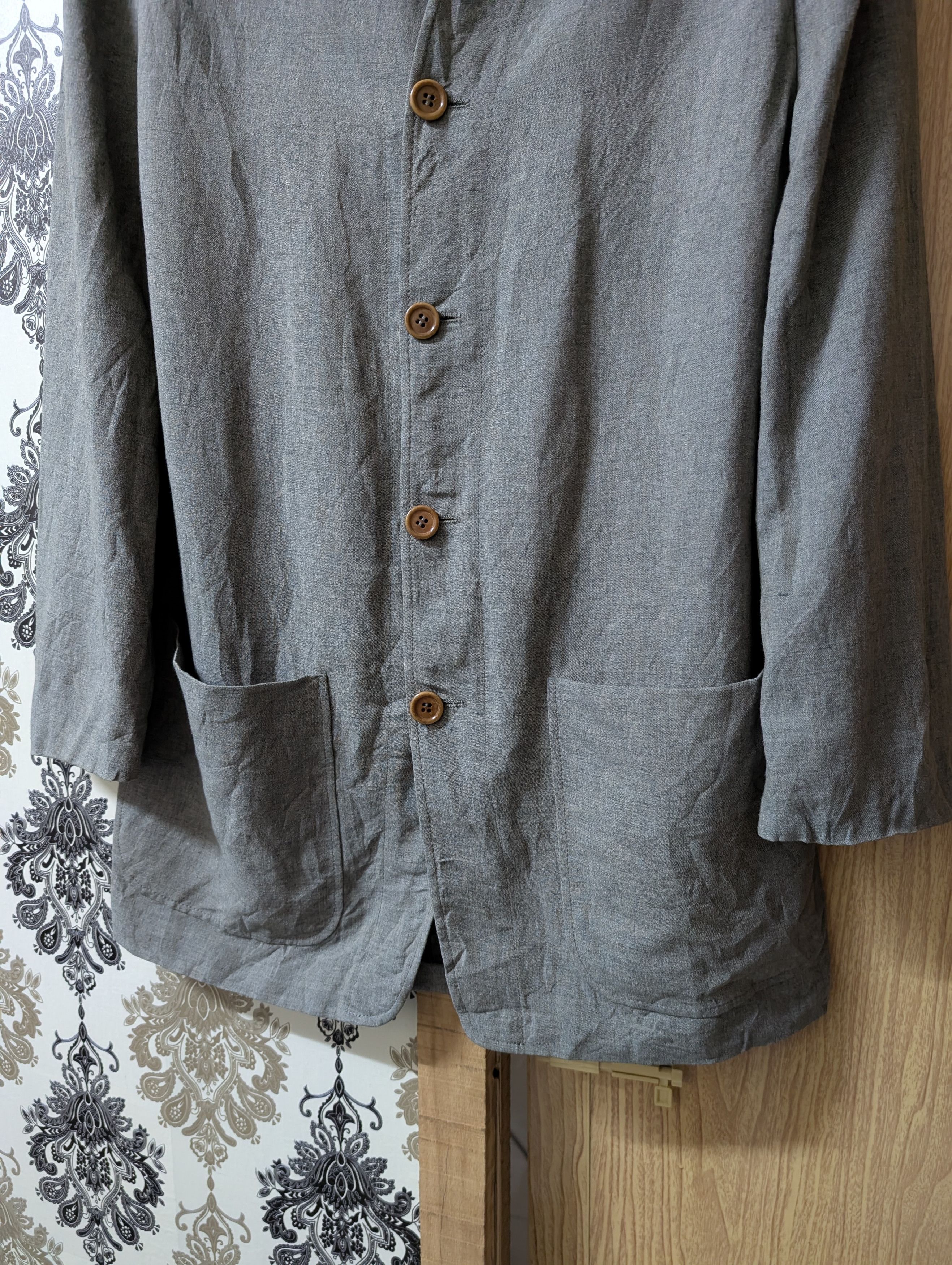 Adolfo Dominguez Vintage Adolfo Dominguez Collarless Linen Rustic Chore Coat Size US S / EU 44-46 / 1 - 5 Thumbnail
