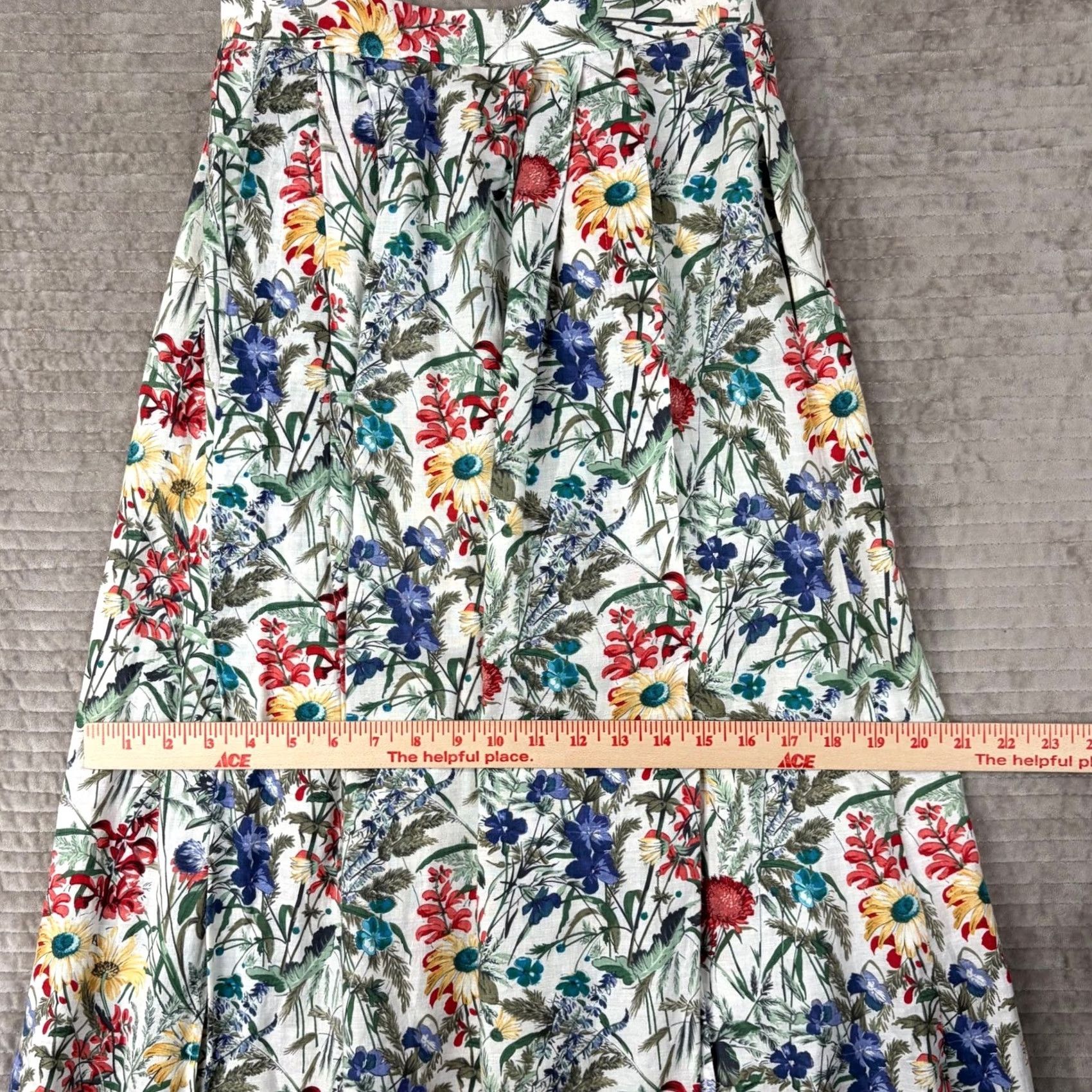 Vintage Geiger Collections Floral Midi Skirt - Austria Wildflower Botanical Sz 36 Size 25" / US 0 / IT 36 - 6 Thumbnail