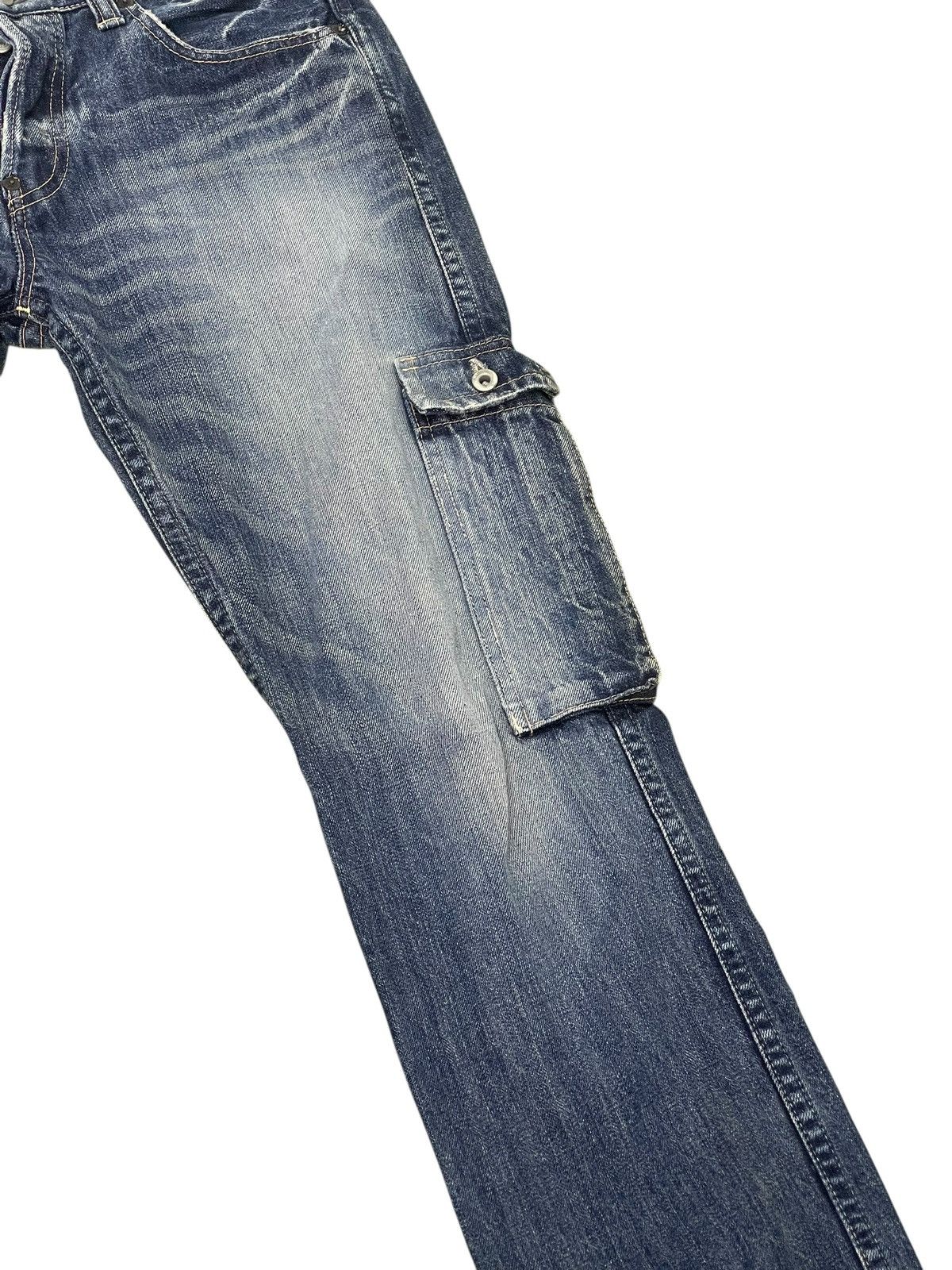 Japanese Brand Cargo Slim Jeans John Bull Faded Denim 1🟦9 Size US 31 - 10 Thumbnail