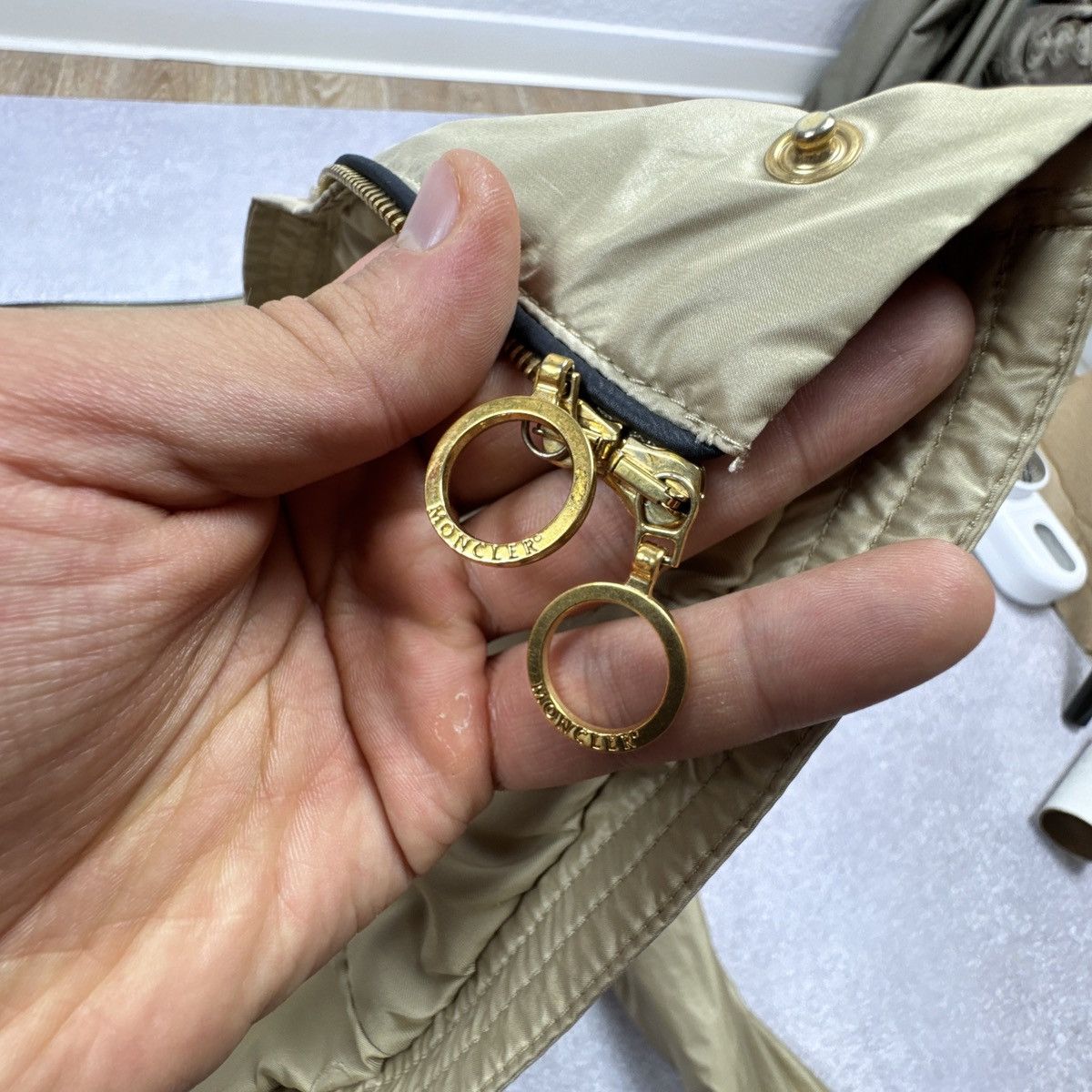 Moncler Women`s Moncler Big Logo Gold Polyester Light Jacket Size 1 Size S / US 4 / IT 40 - 17 Thumbnail