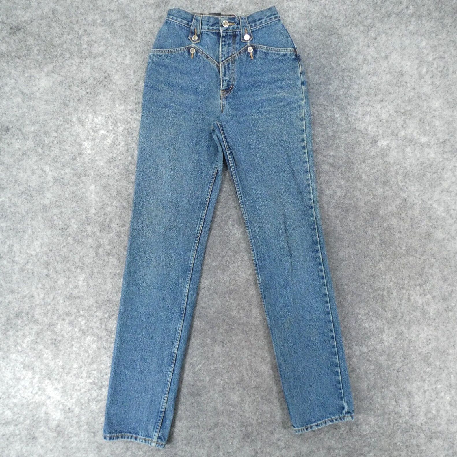 image of Vintage Lawman High Rise Jeans Womens 3 Juniors Slim Fit 90's Rodeo Western in White