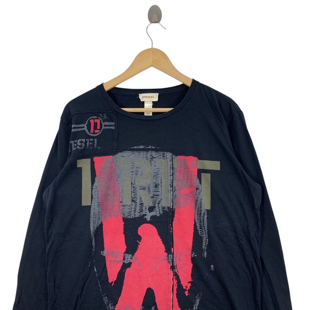 Diesel DIESEL Big Print Long Sleeve Tshirt Size US XL / EU 56 / 4 - 2 Thumbnail