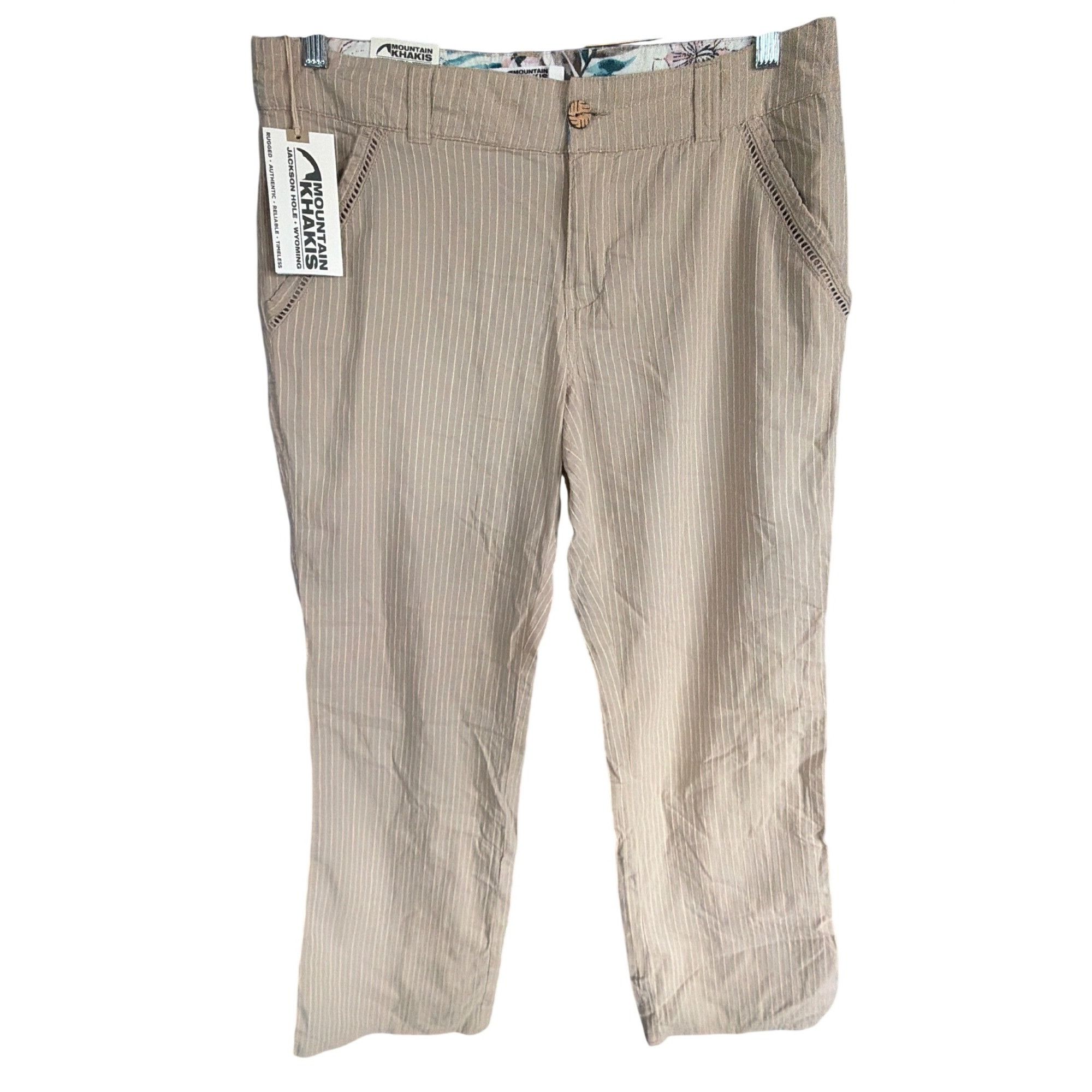 Mountain Khakis NWT Mountain Khakis 8R Lightweight Pinstripe Pants Beige New Size 30" / US 8 / IT 44 - 10 Thumbnail