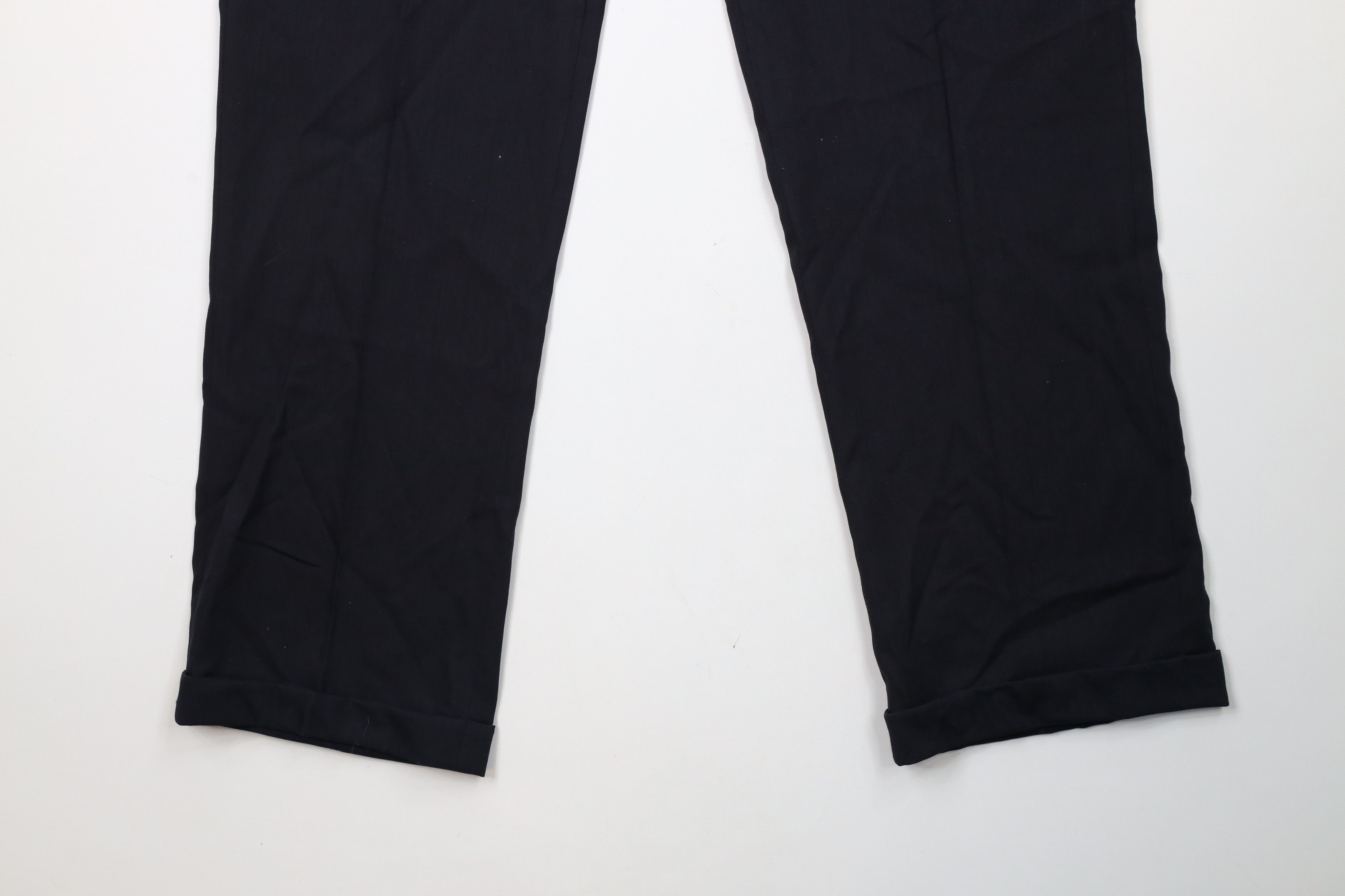 Vintage Vintage 90s Streetwear Wool Pleated Cuffed Chino Pants Blue Size US 30 / EU 46 - 4 Thumbnail