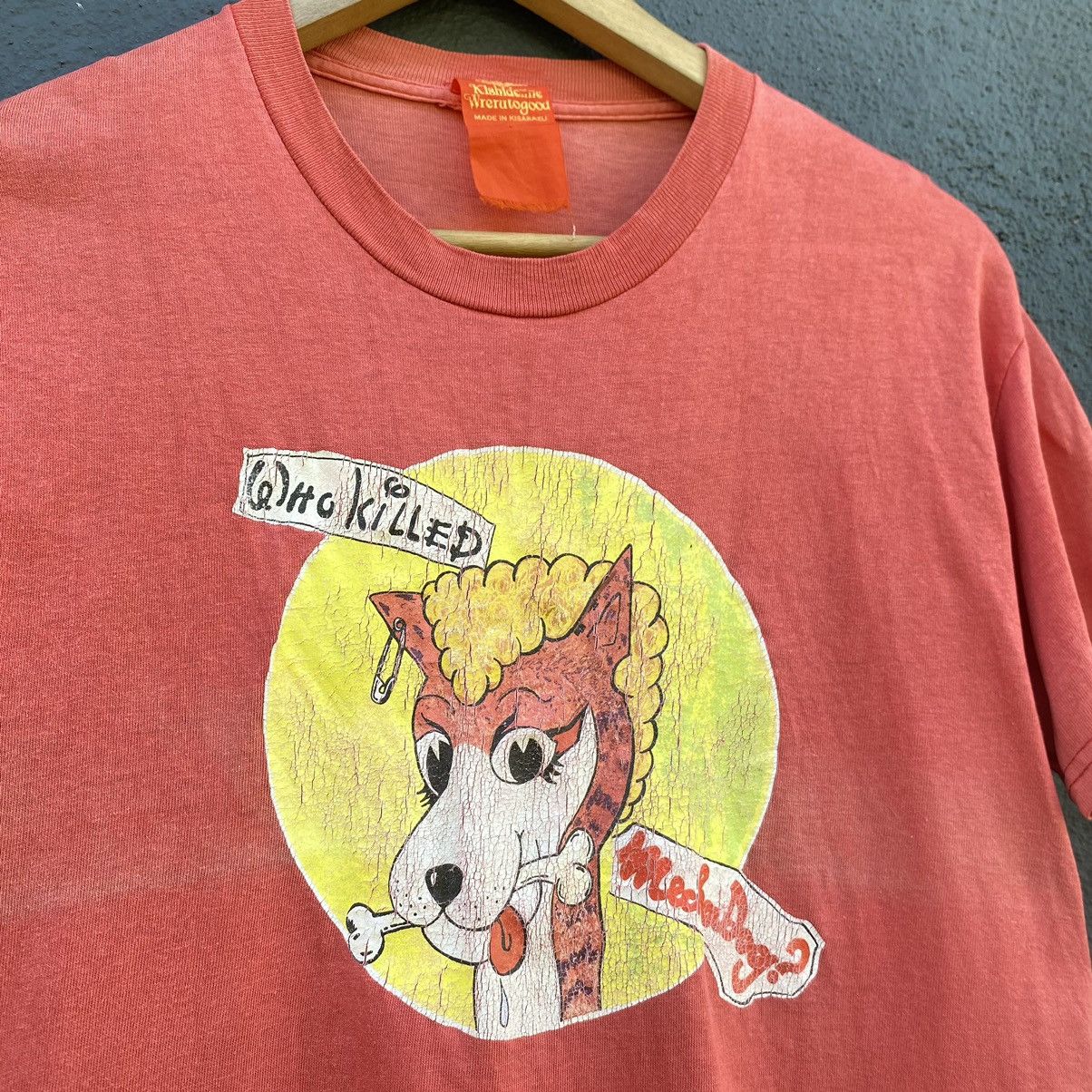 Japanese Brand Thrashed Faded Vintage Kishidenne Wrerutogood ERD TEE Size US S / EU 44-46 / 1 - 3 Thumbnail
