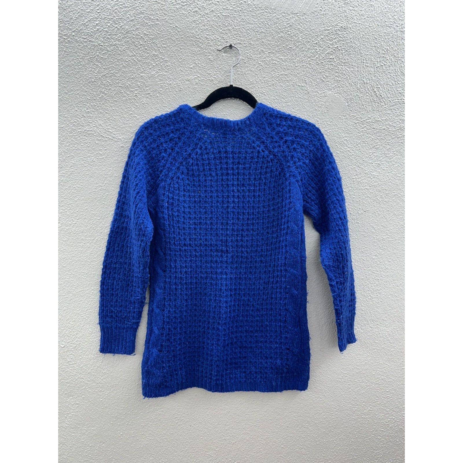 Vintage NY Collection Womens Sweater Petite Large Blue Knit Pullover Round Neck Long Sleeve Solid Regular Collarless Size L / US 10 / IT 46 - 7 Thumbnail