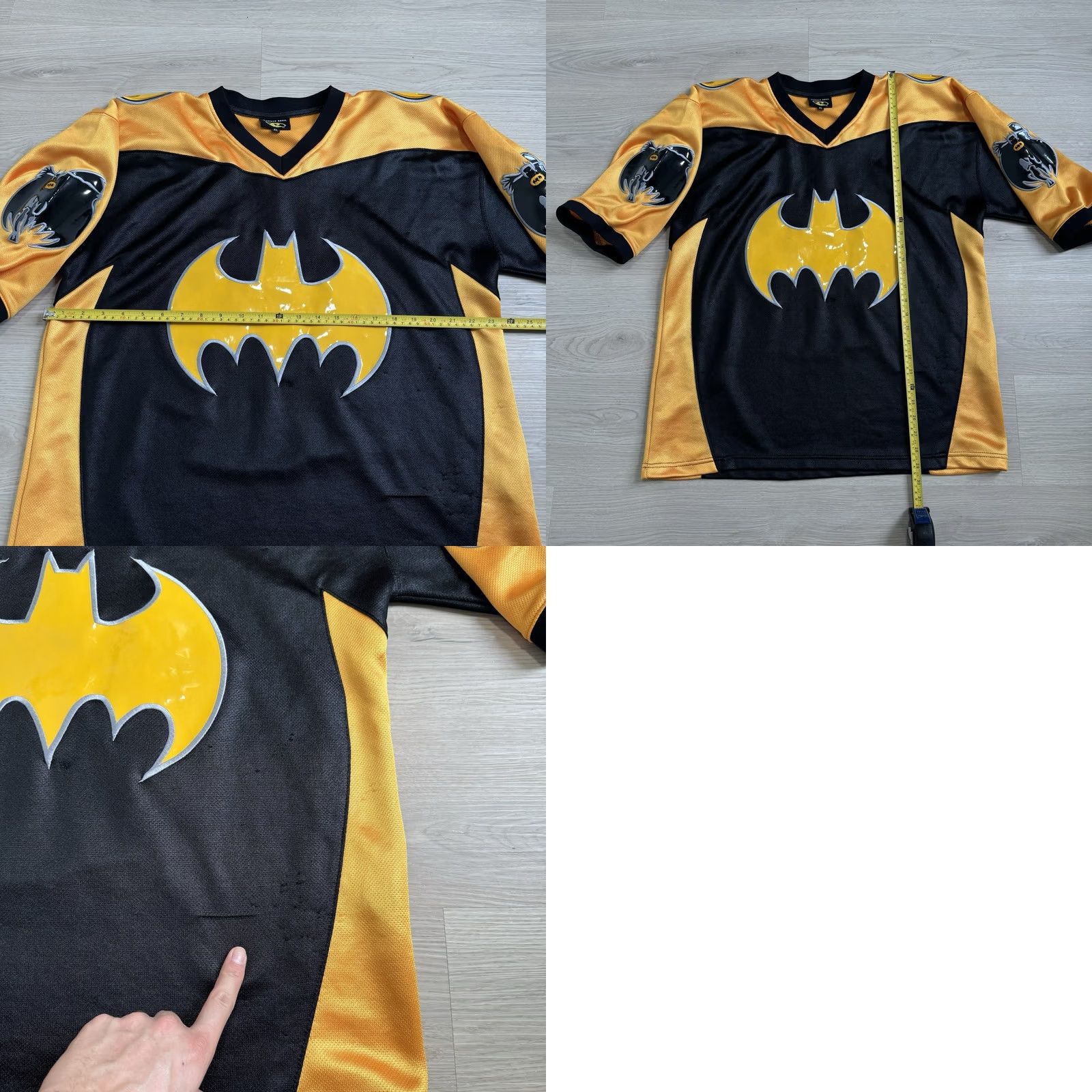 Vintage VINTAGE Warner Bros Batman Jersey T-Shirt XL Black Embroidered Retro 2002 HTF Mens Size US XL / EU 56 / 4 - 8 Thumbnail
