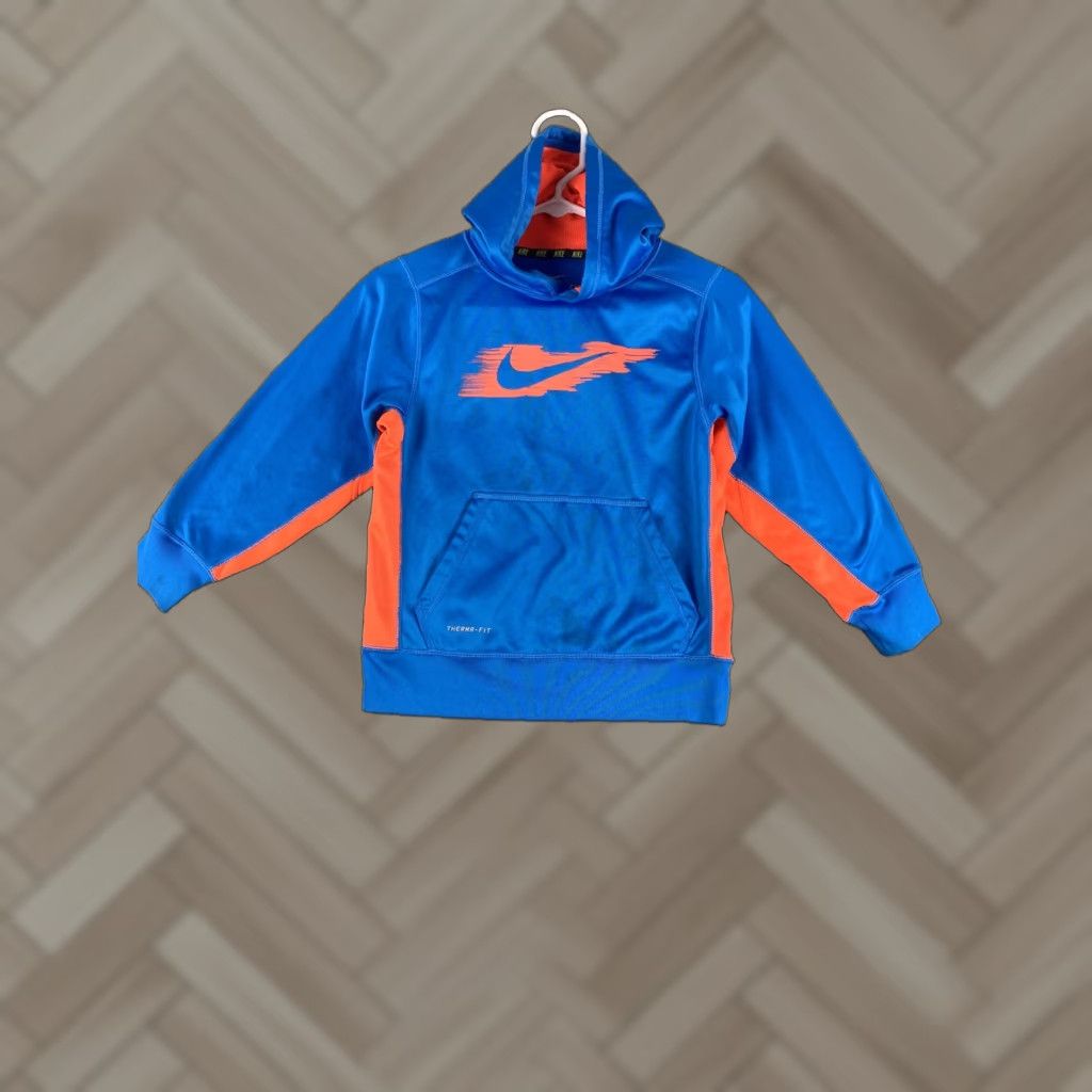 Nike Nike Sweatshirt Hooded Pullover Boys S Blue Swoosh / 42-31 Cotton Regular Teen Sports Fall Spring Size US S / EU 44-46 / 1 - 1 Thumbnail