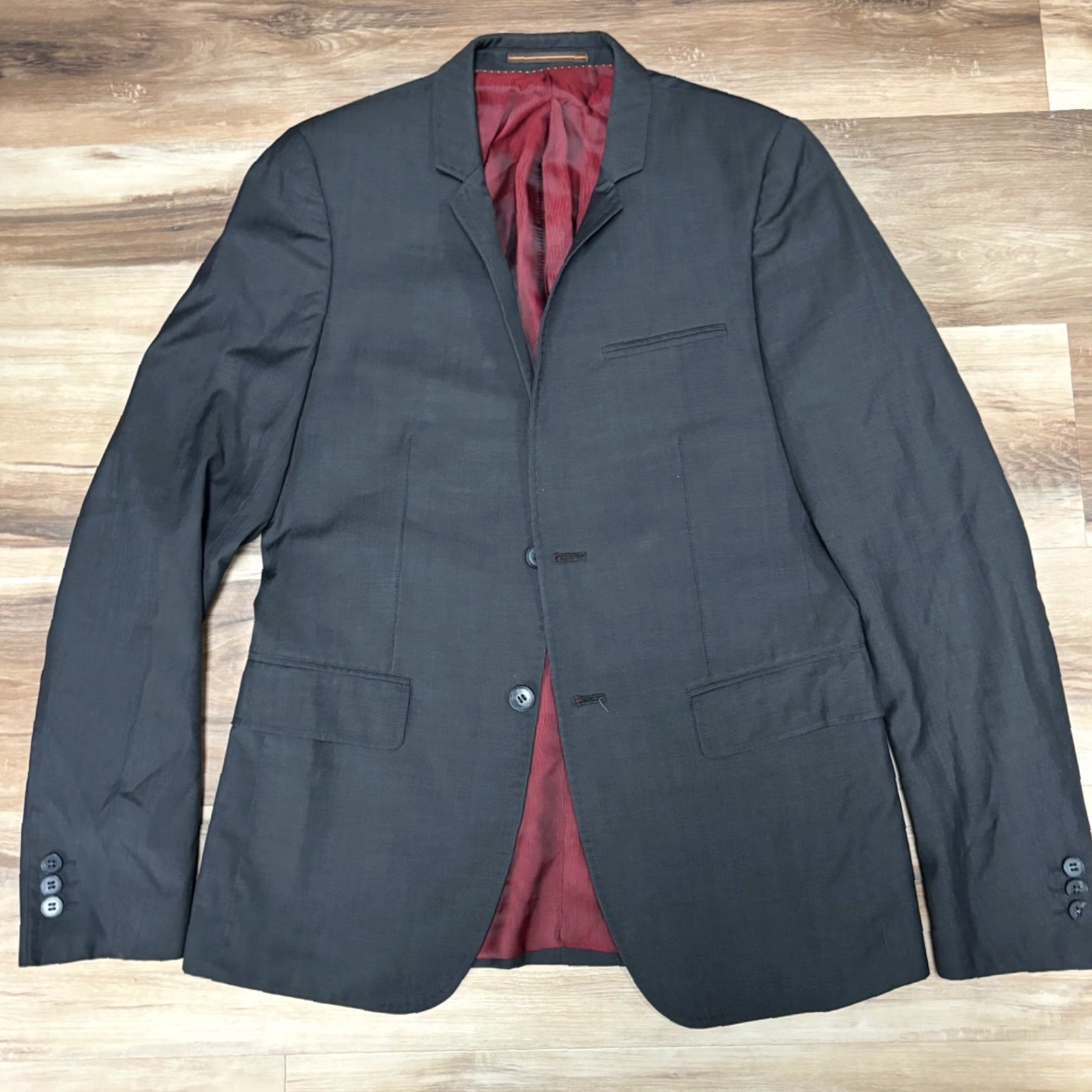 Topman Topman Blazer Mens 36R Gray Wool Blend Sport Jacket 2 Button Size 36R - 2 Thumbnail