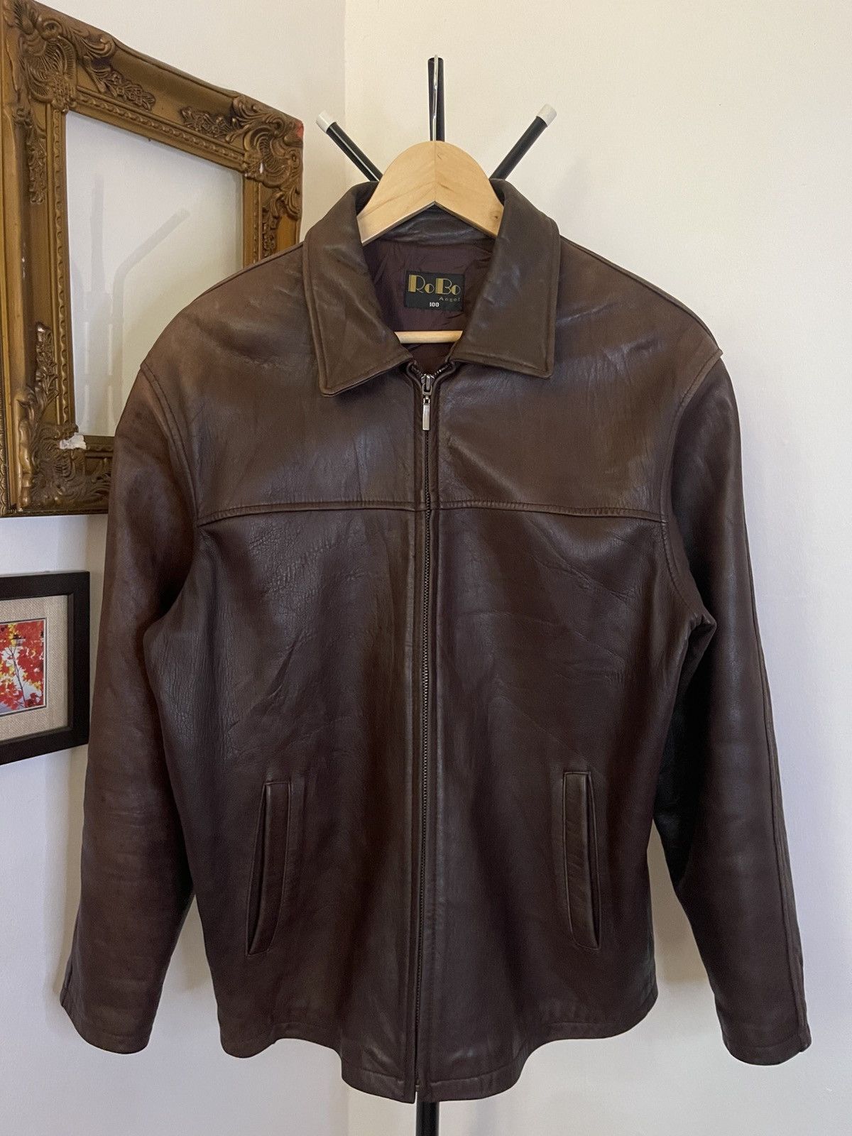 Vintage Vtg leather jacket Size US L / EU 52-54 / 3 - 1 Thumbnail