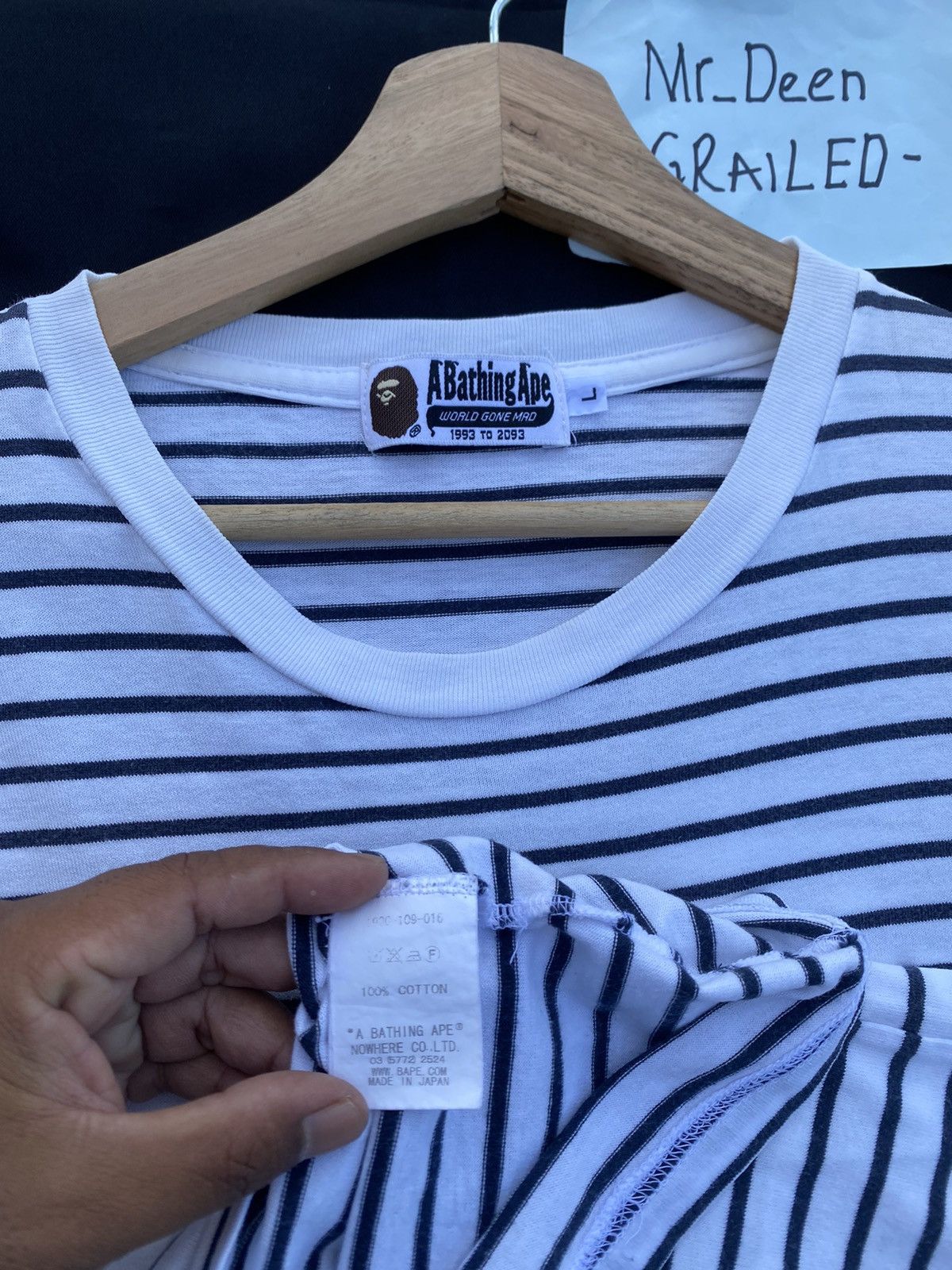 Bape Rare BAPE Stripes Tshirt Size US L / EU 52-54 / 3 - 17 Thumbnail