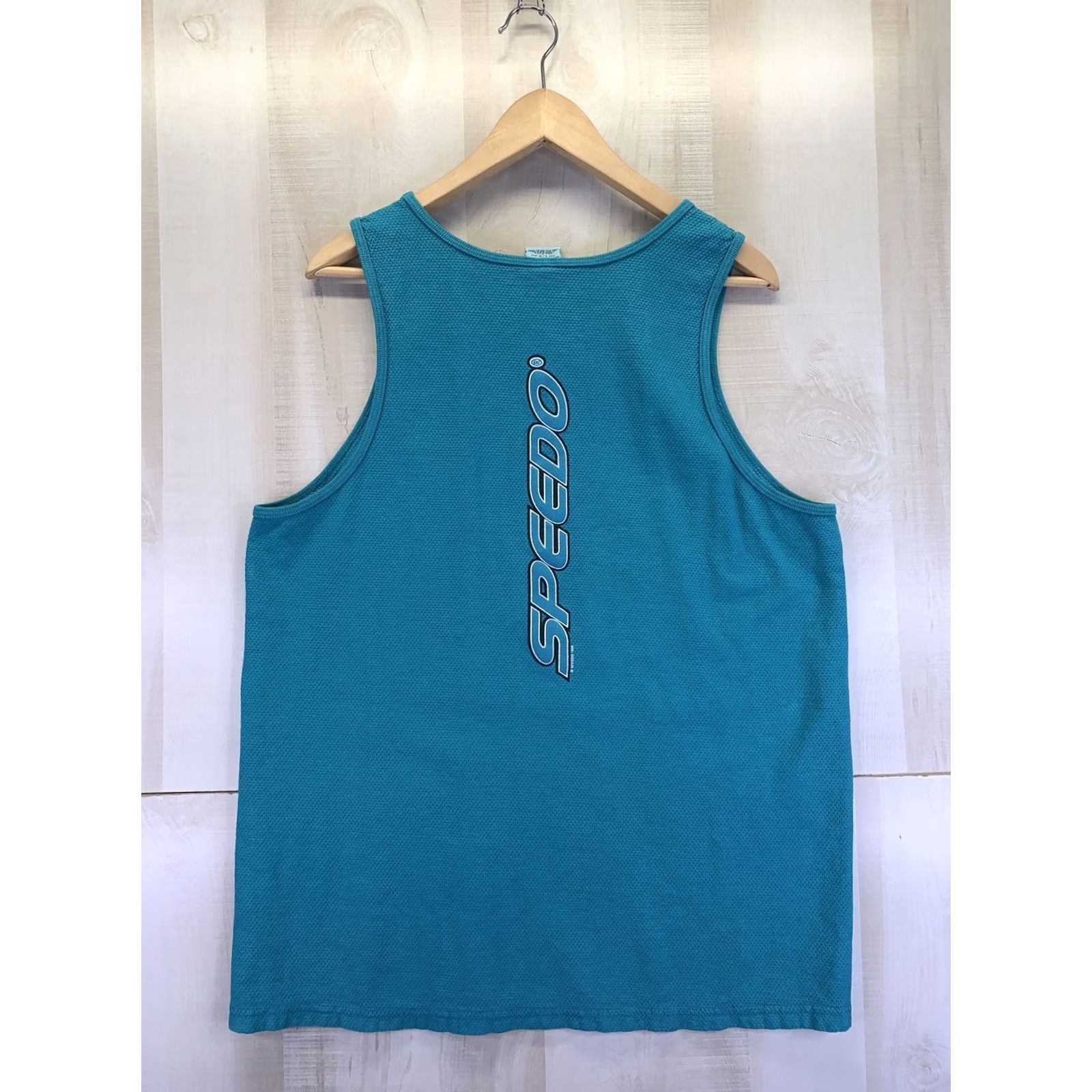 Speedo VINTAGE Speedo Teal Wooven Tank Top Mens L USA Made-8817 Size US L / EU 52-54 / 3 - 5 Thumbnail