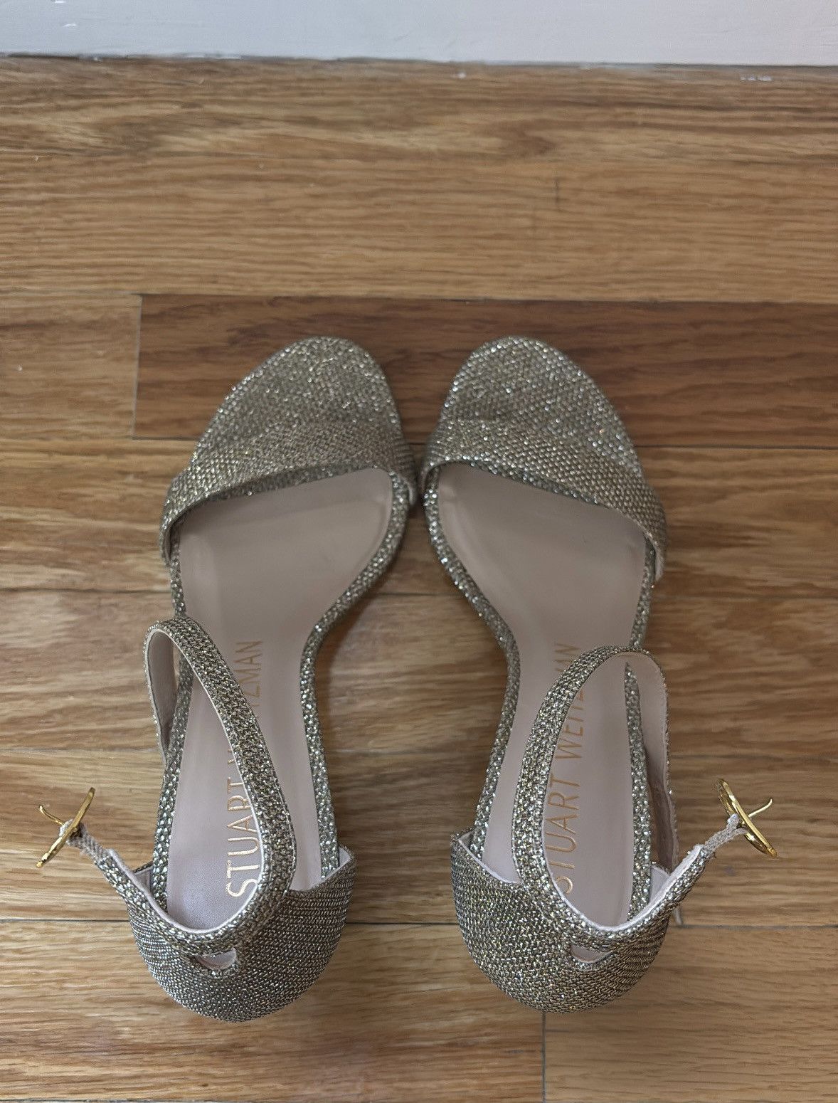 Stuart Weitzman Stuart Weitzman Babette Metallic Ankle-Strap Sandals Size US 6.5 / IT 36.5 - 3 Thumbnail