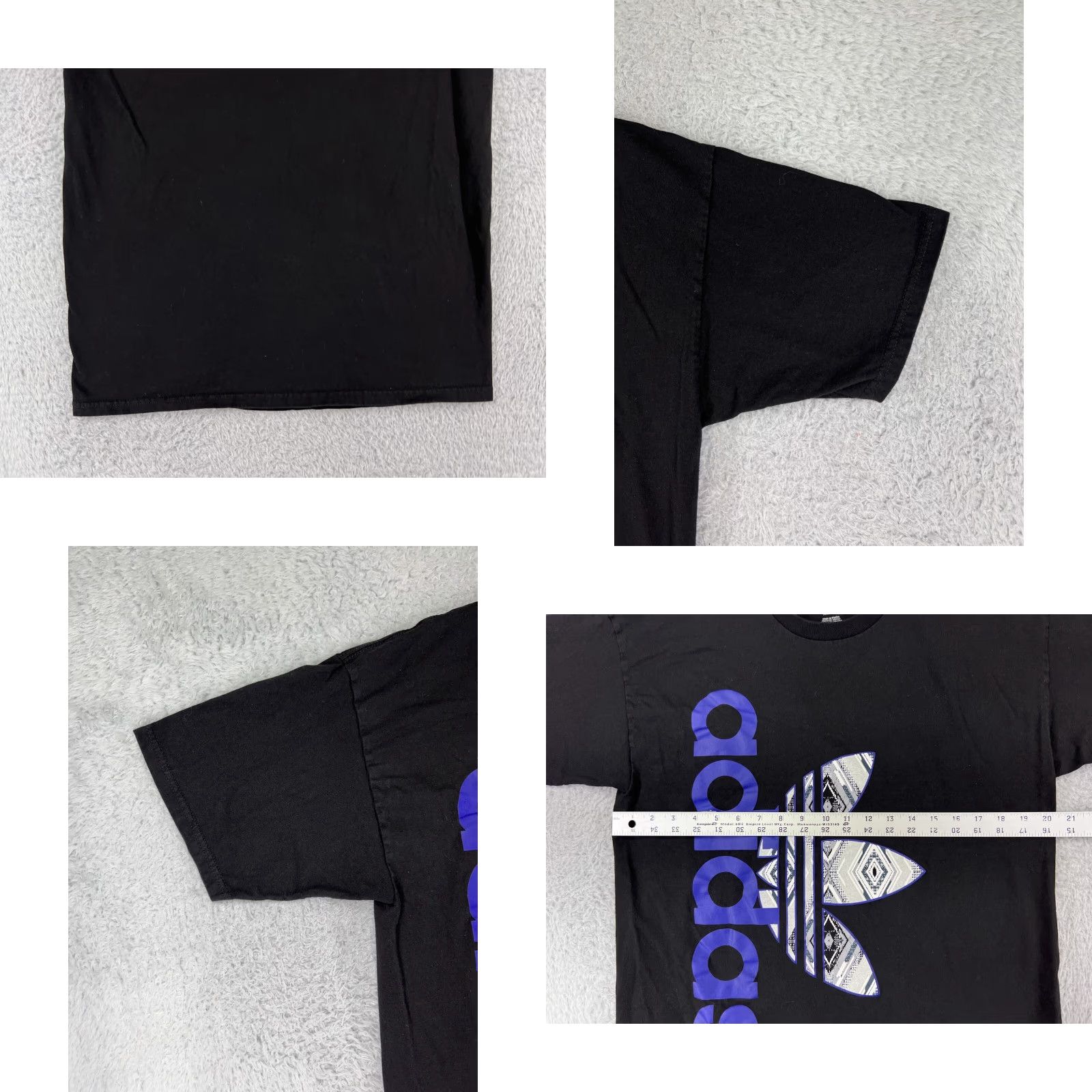 Adidas VINTAGE Adidas Shirt Mens L Black Aztec Pattern Trefoil 100% Cotton Size US L / EU 52-54 / 3 - 8 Thumbnail