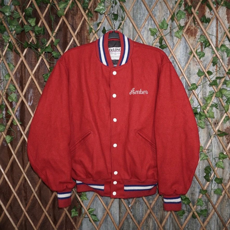 Vintage Medium - Vintage Y2K DeLong 1990s embroider Varsity jacket Size US M / EU 48-50 / 2 - 1 Thumbnail