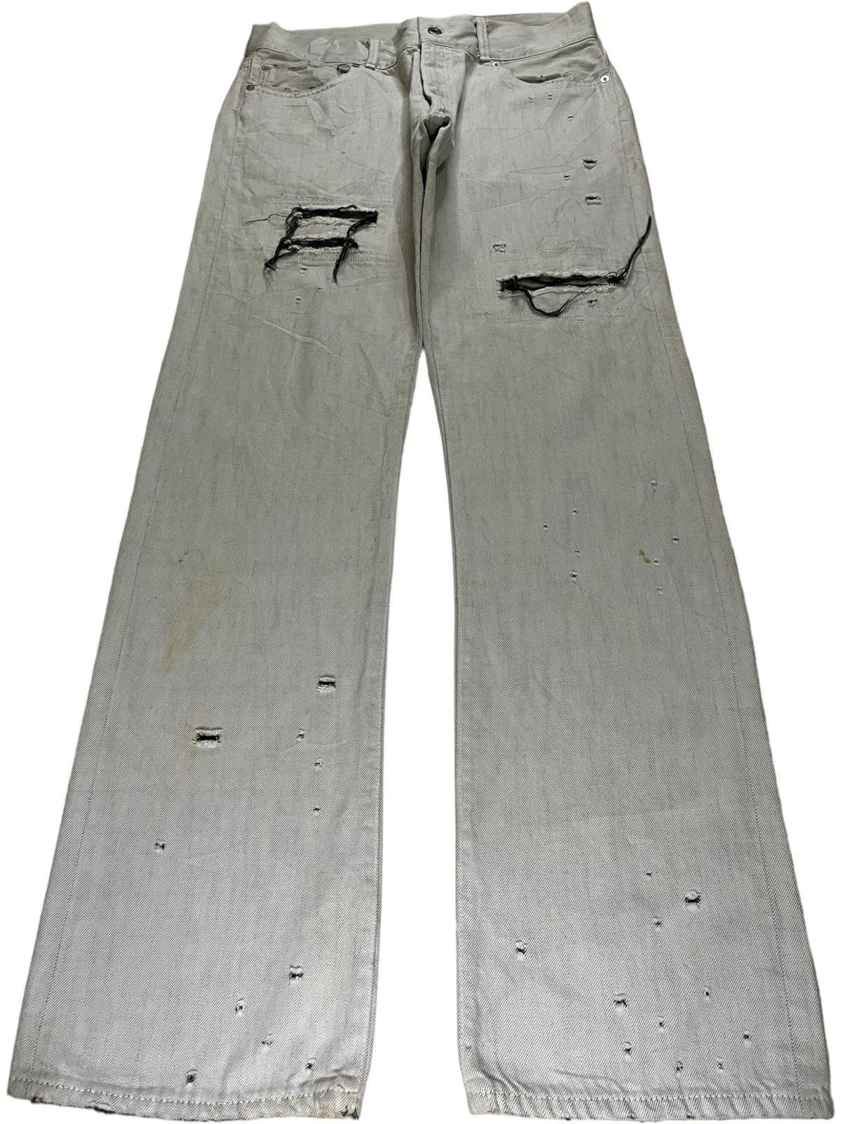 Japanese Brand SALES🔥Vintage Japanese Brand Distressed Ripped Baggy Jeans Size US 34 / EU 50 - 1 Thumbnail