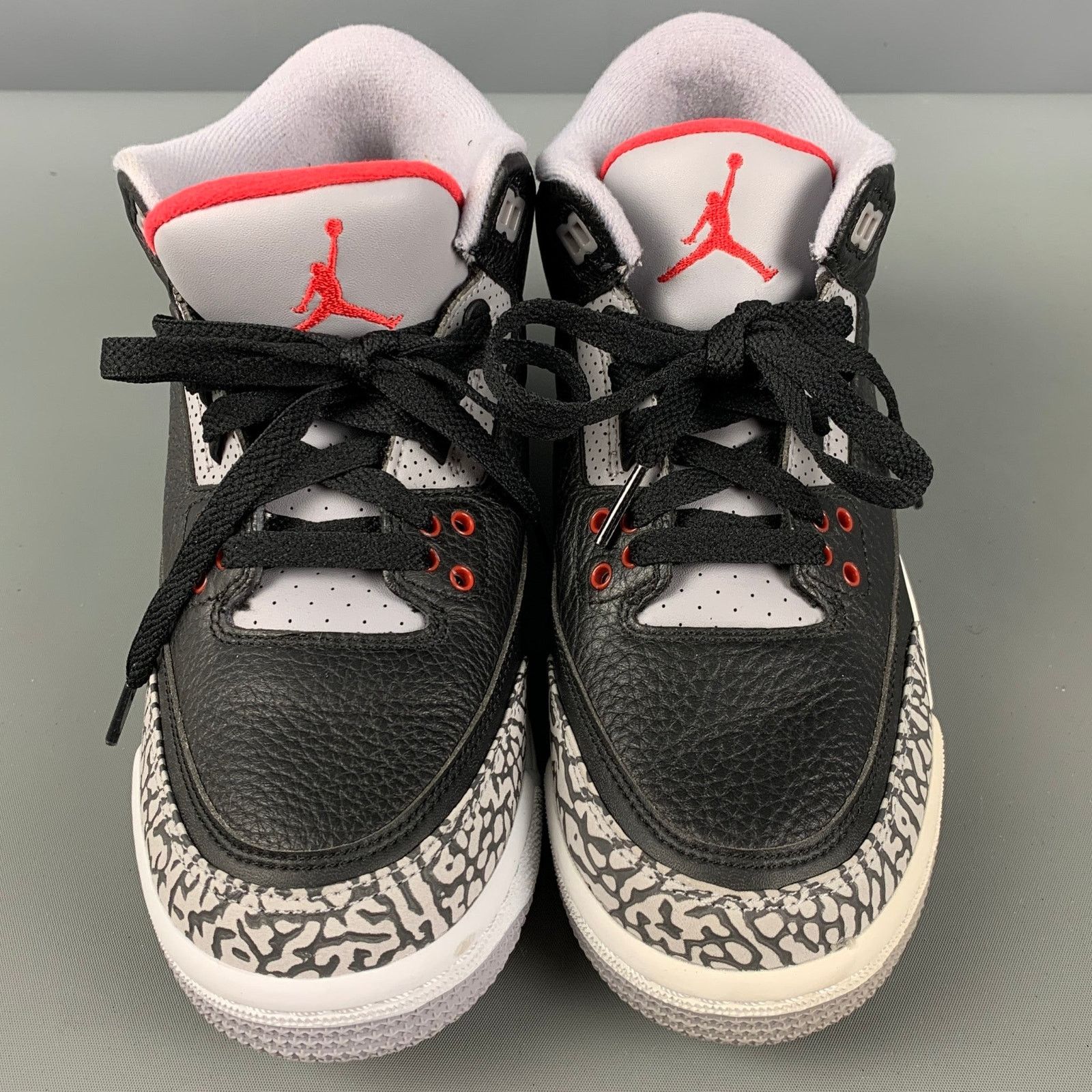 Nike Size 6Y Black Grey Mixed Patterns Leather High Top Sneakers Size US 6 / EU 39 - 4 Thumbnail