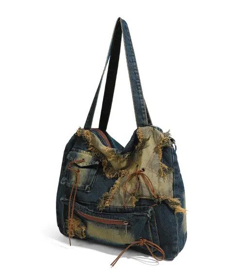 Vintage Vintage Blue Denim Shoulder Bag Size ONE SIZE - 2 Thumbnail