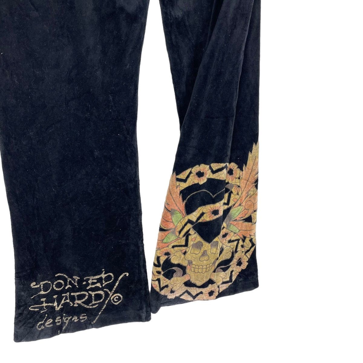 Ed Hardy 🌟ED HARDY VELVET SKULL JOGGER PANTS Size 28" / US 6 / IT 42 - 5 Thumbnail