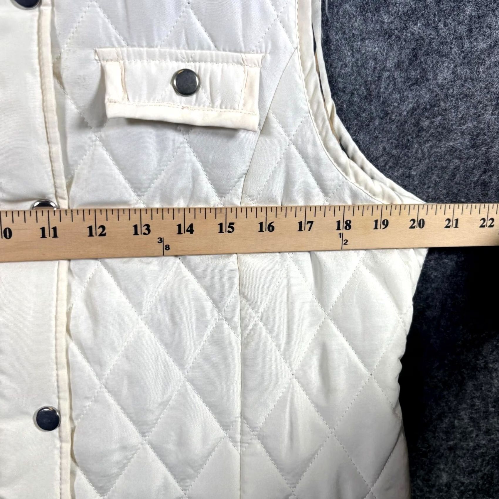 Vintage River & Rose Vest Women's PXL White Quilted Full-Zip Lined Travel Snap Pockets Vest Size XL / US 12-14 / IT 48-50 - 6 Thumbnail