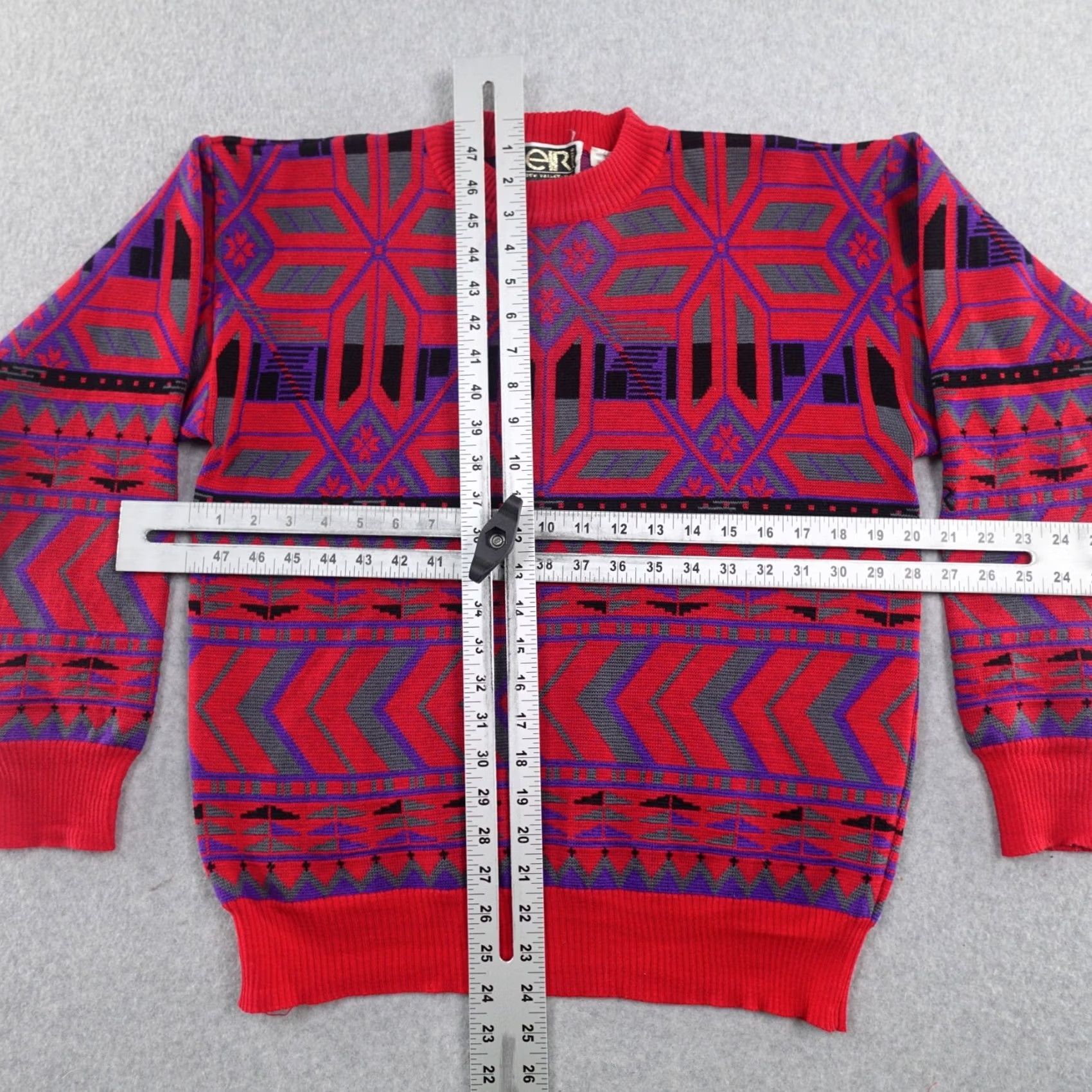 Vintage VINTAGE EIR Sports Sweater Unisex Medium Red Wool Knit Crew Neck Pullover Men Size M Size US M / EU 48-50 / 2 - 2 Thumbnail