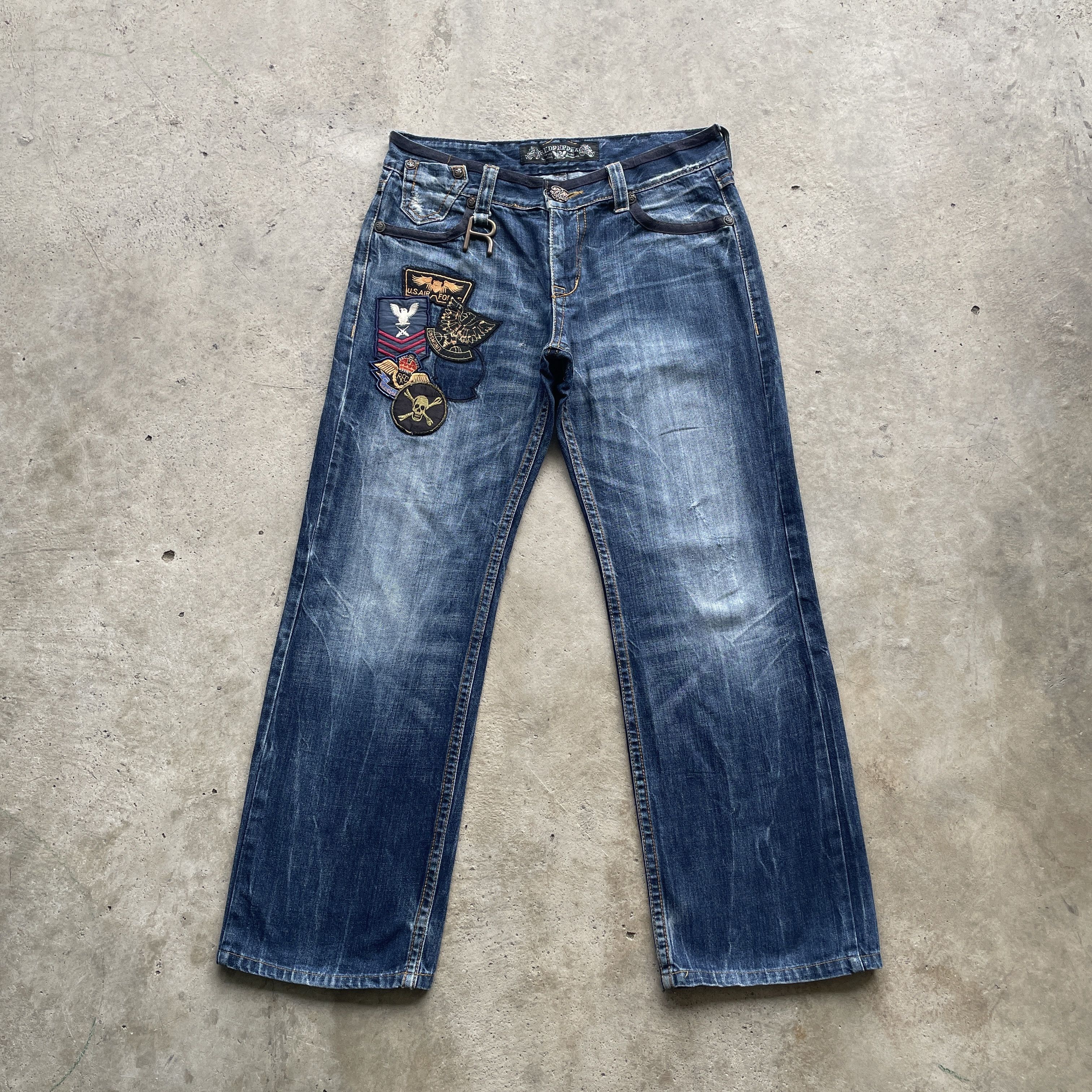 Japanese Brand × Jean VINTAGE JAPAN JEANS FADED PATCH EMBROIDERY DENIM PANTS Size US 33 - 3 Thumbnail