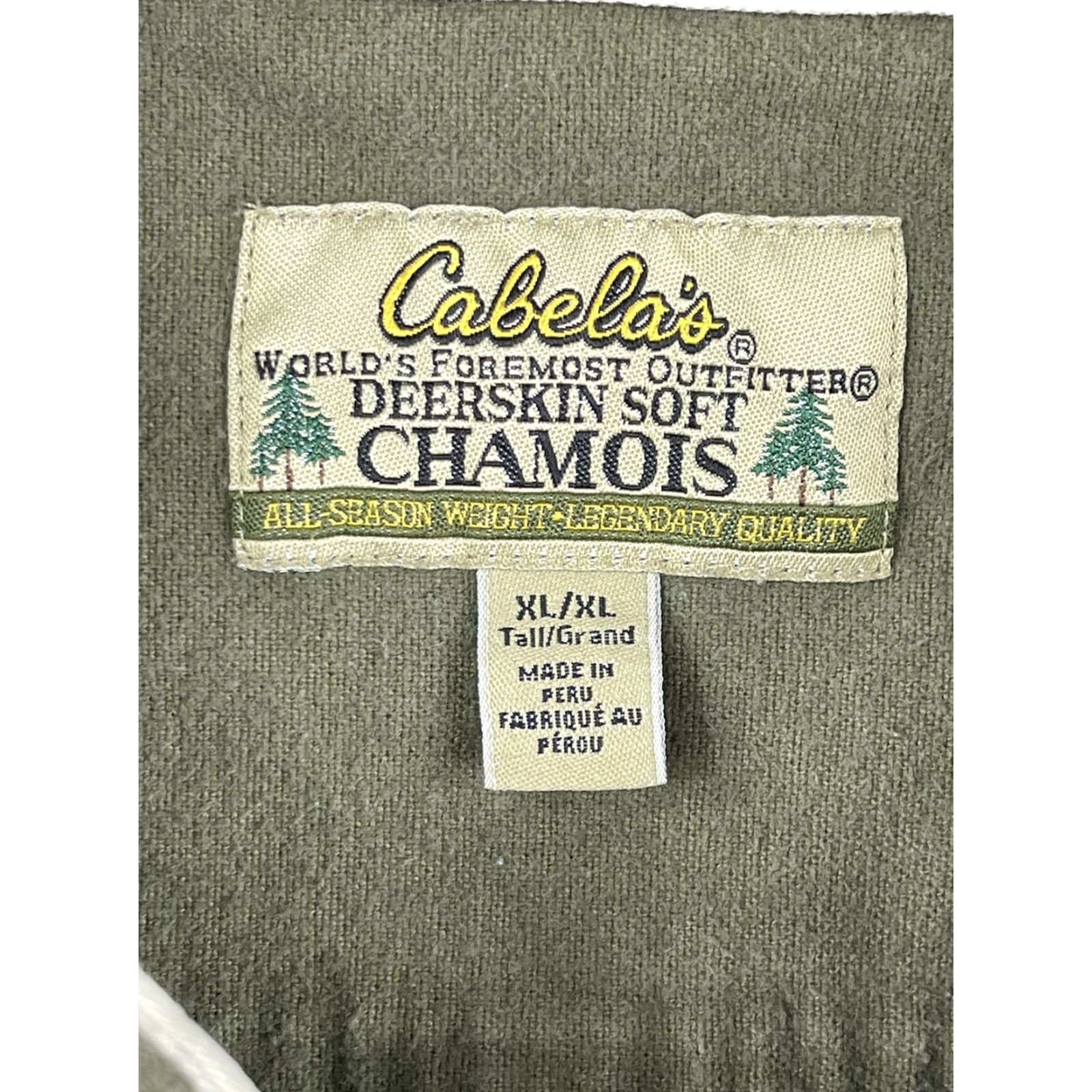 Vintage Cabela's Shirt Chamois Flannel Long Sleeve Button-Up Green XL Men Hunting Casual Workwear Size US XL / EU 56 / 4 - 3 Thumbnail