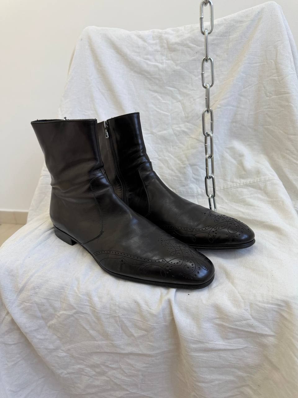 Prada Vintage Prada Leather High 90s Luxury High Avant-Garde Size US 10.5 / EU 43-44 - 5 Thumbnail