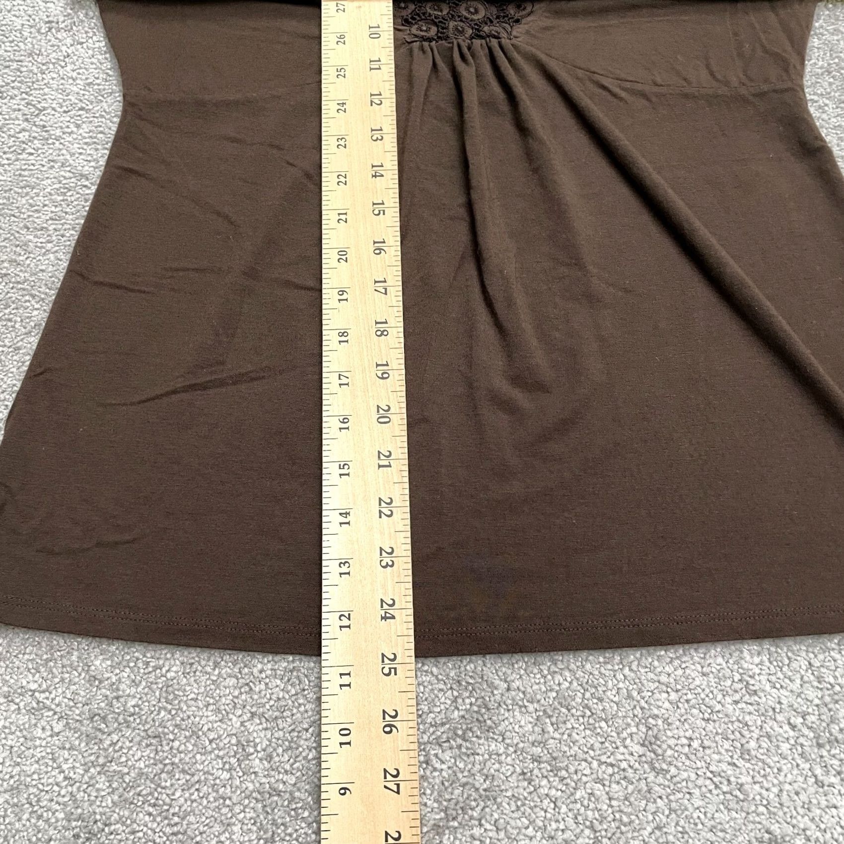 Loft Loft Ann Taylor Blouse Womens LP Brown Embroidered Pleated Tuni Casual Petite Size L / US 10 / IT 46 - 7 Thumbnail