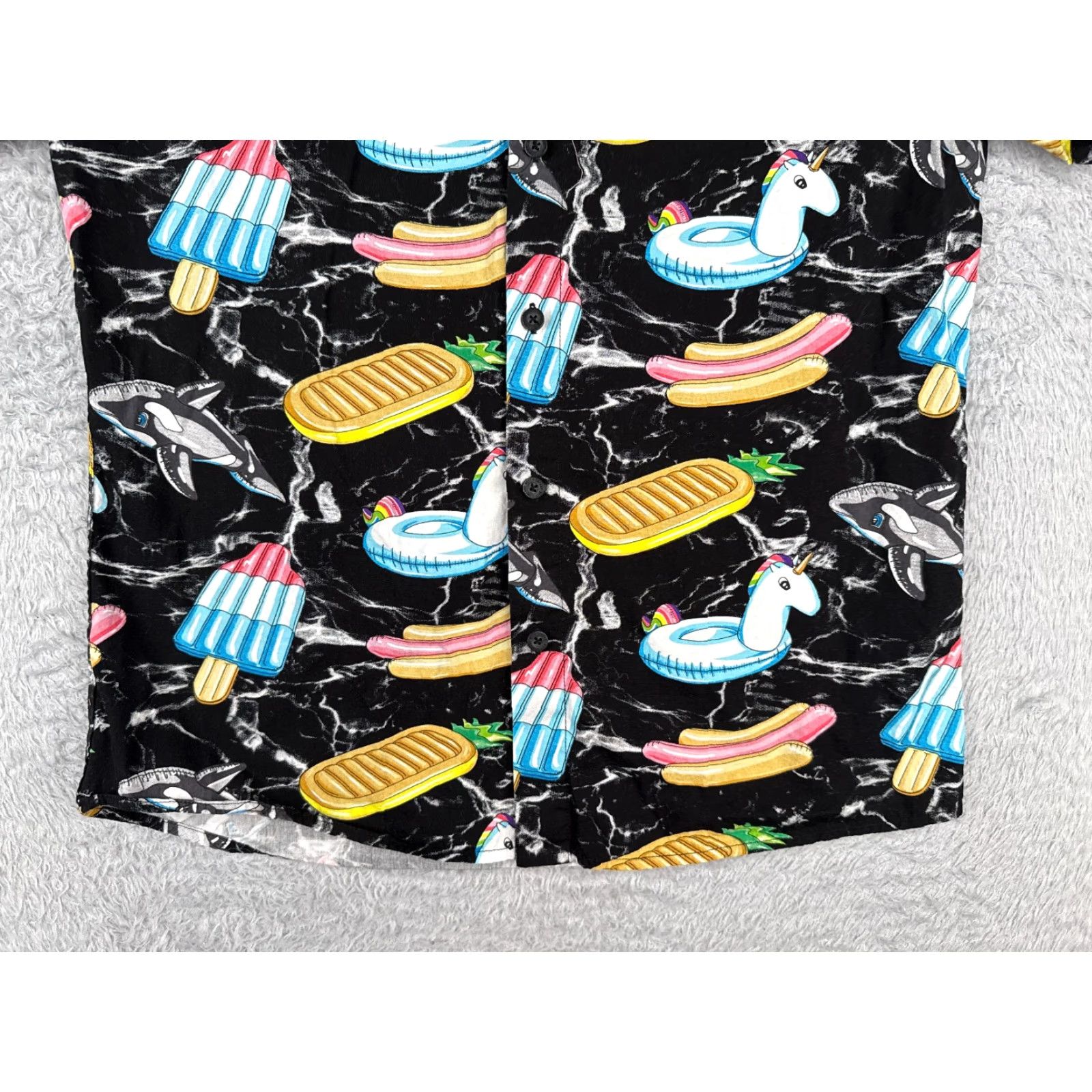 Vintage NEFF Shirt Men Medium Black Pool Party Float Ice Cream Hawaiian 100% Cotton Size US M / EU 48-50 / 2 - 5 Thumbnail