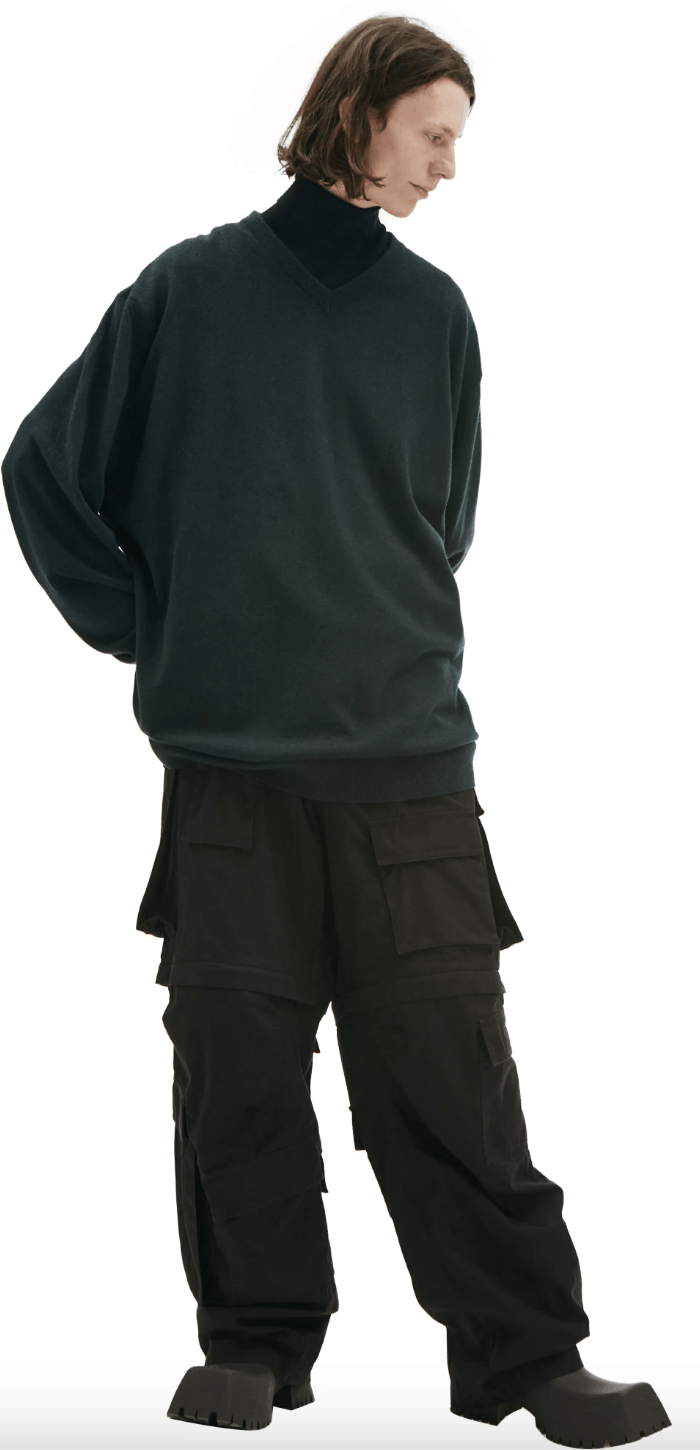 Balenciaga Balenciaga V-neck Logo Cashmere Sweater Size 3 Size US L / EU 52-54 / 3 - 3 Thumbnail