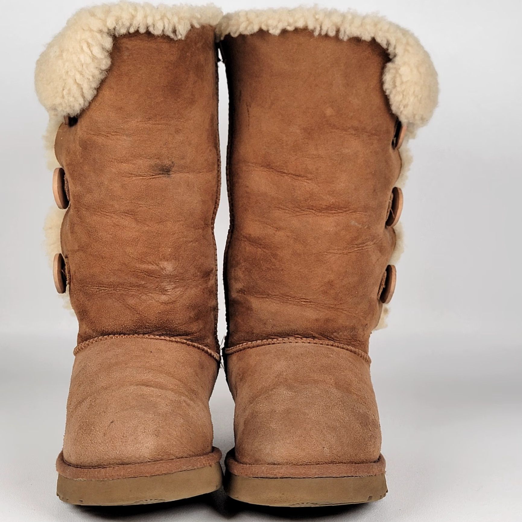 Ugg UGG Boots Women Bailey Button Beige 7 Shearling Comfort Casual Mid-Calf Winter Spring Fall Size US 7 / IT 37 - 2 Thumbnail