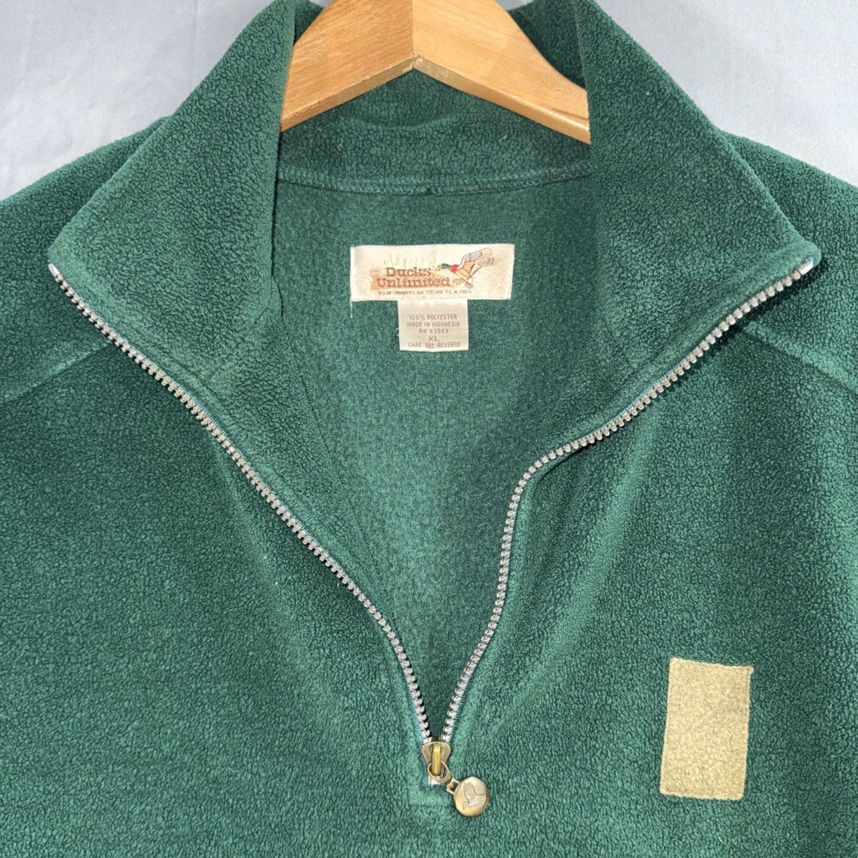 Vintage Ducks Unlimited Sweatshirt Mens XL Green Fleece 1/4 Zip Pockets Pullover Hunting Outdoor Zip Logo Size US XL / EU 56 / 4 - 4 Thumbnail