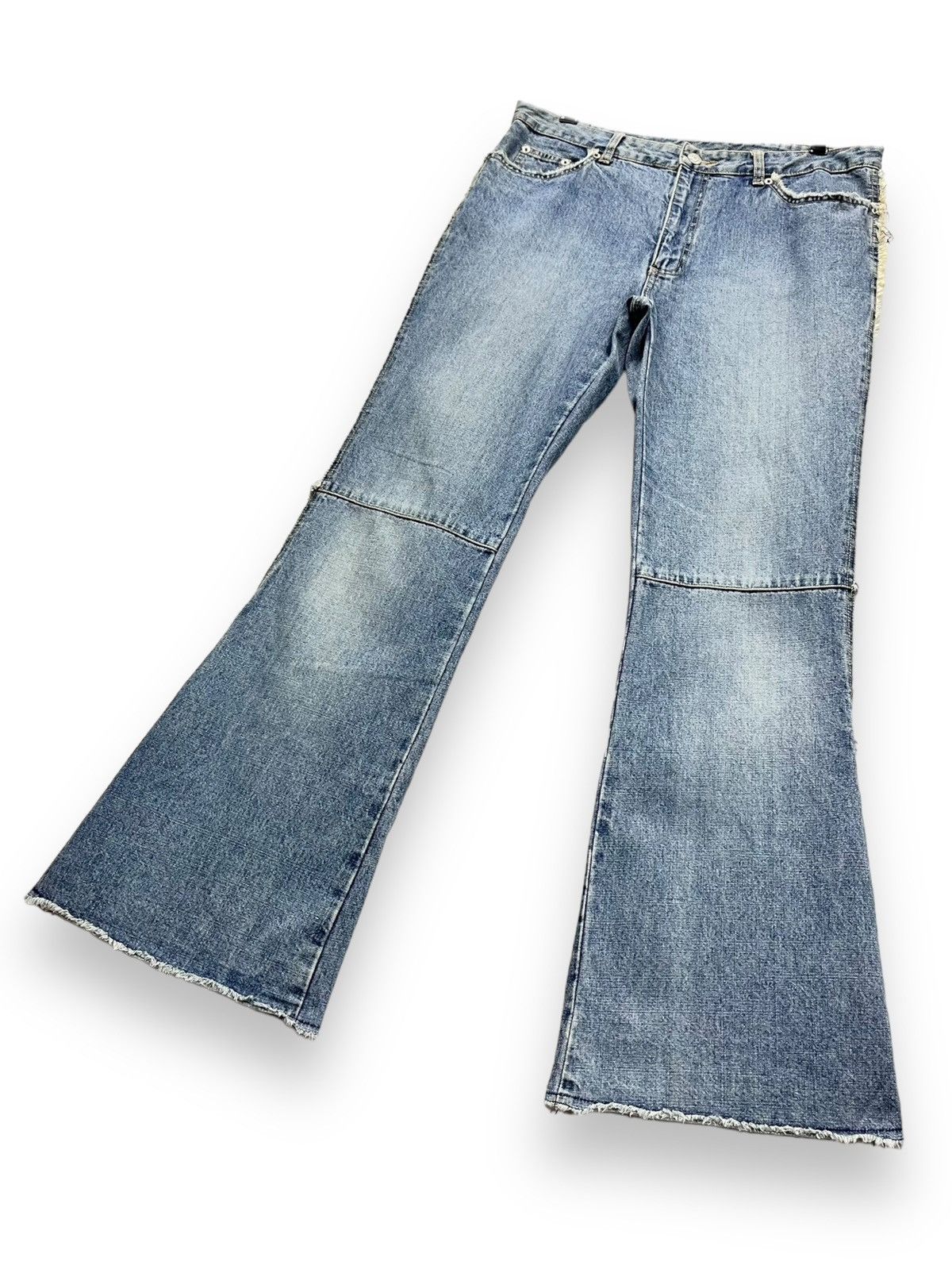 Designer × Japanese Brand × Vintage 🔥FYE 90’s Japanese Denim Frayed Side Bell Bottom Flared Size 32" / US 10 / IT 46 - 4 Thumbnail