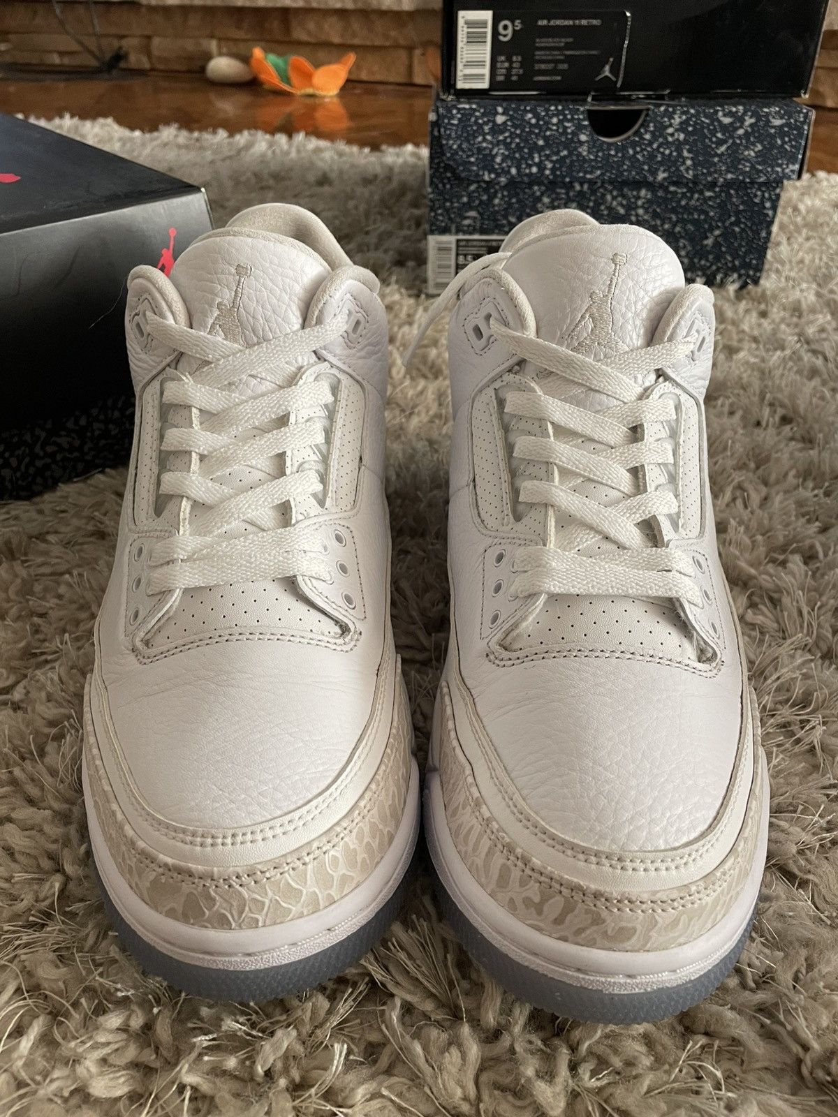 Jordan Brand Jordan 3 Pure White Size US 9.5 / EU 42-43 - 4 Thumbnail