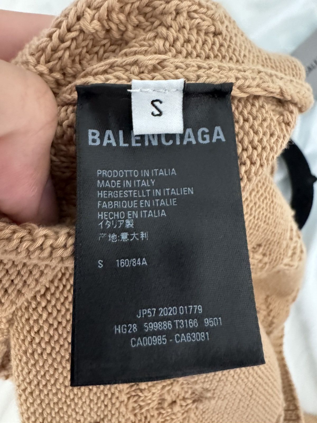 Balenciaga Balenciaga Logo Knit Sweater Sand Beige SZ IT46/S NWT Size US S / EU 44-46 / 1 - 5 Thumbnail