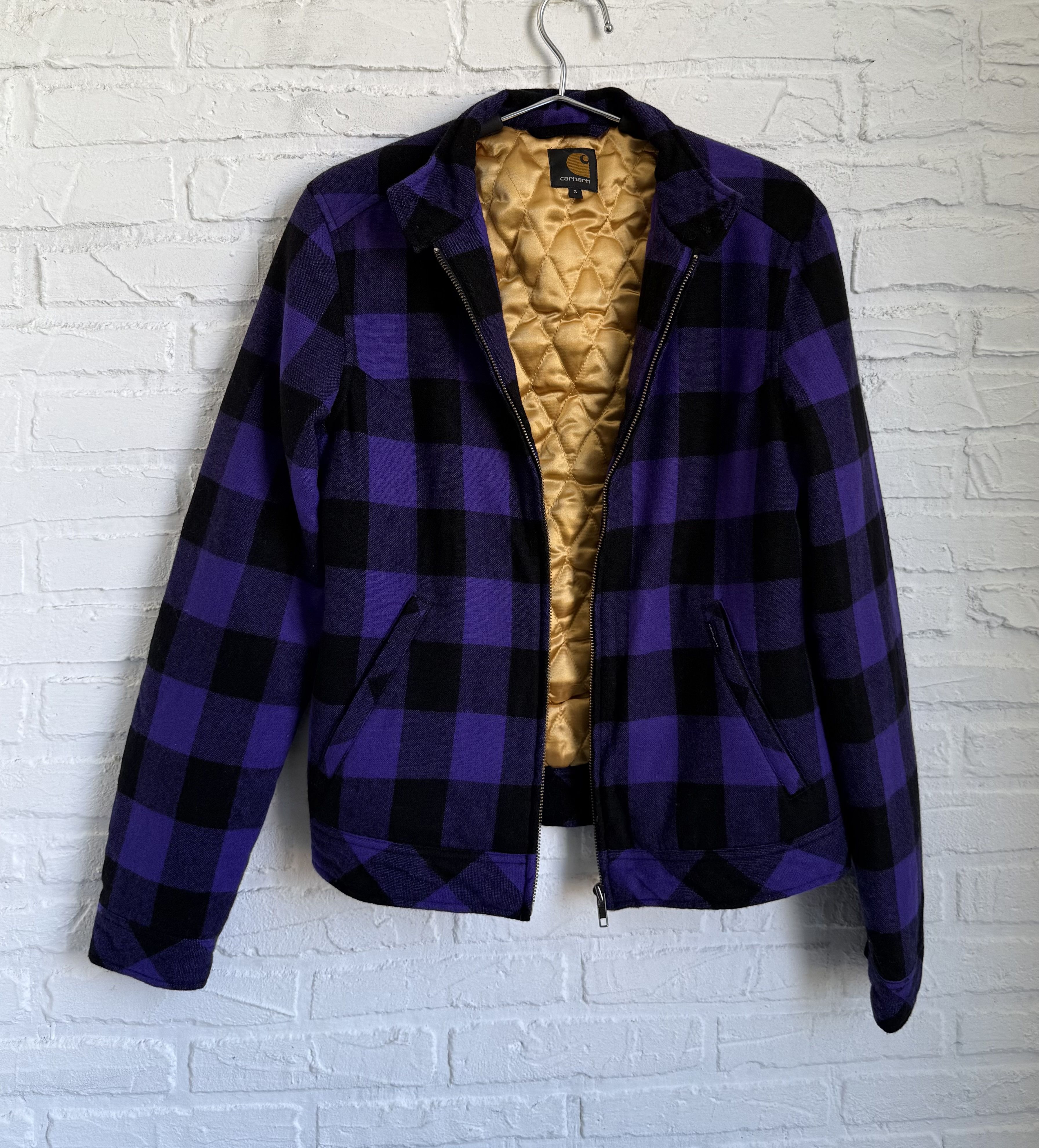 Carhartt Vintage Carhartt Purple Buffalo Plaid Quilted Wool Jacket Size US S / EU 44-46 / 1 - 4 Thumbnail