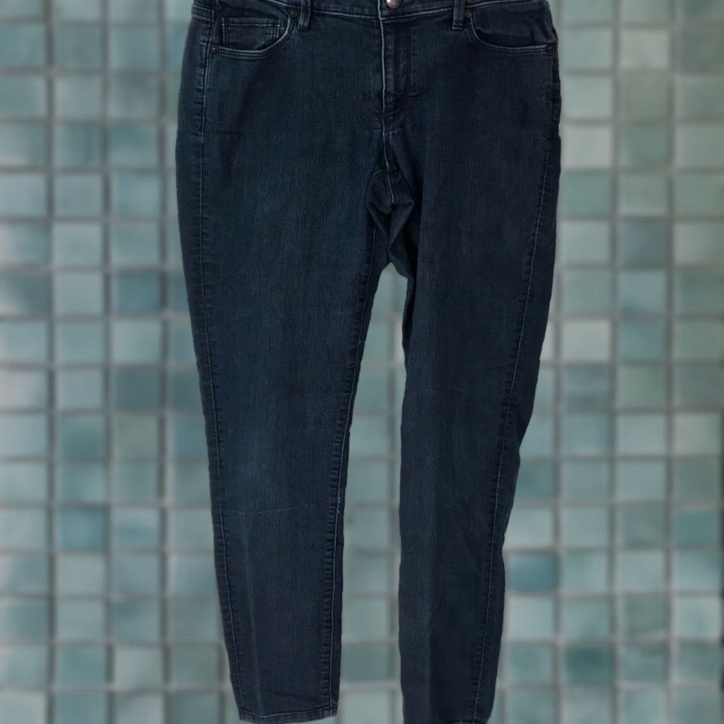 Loft LOFT Womens Curvy Stretch Blue Denim Skinny Jeans Size 29 32X30 Size 29" - 1 Thumbnail