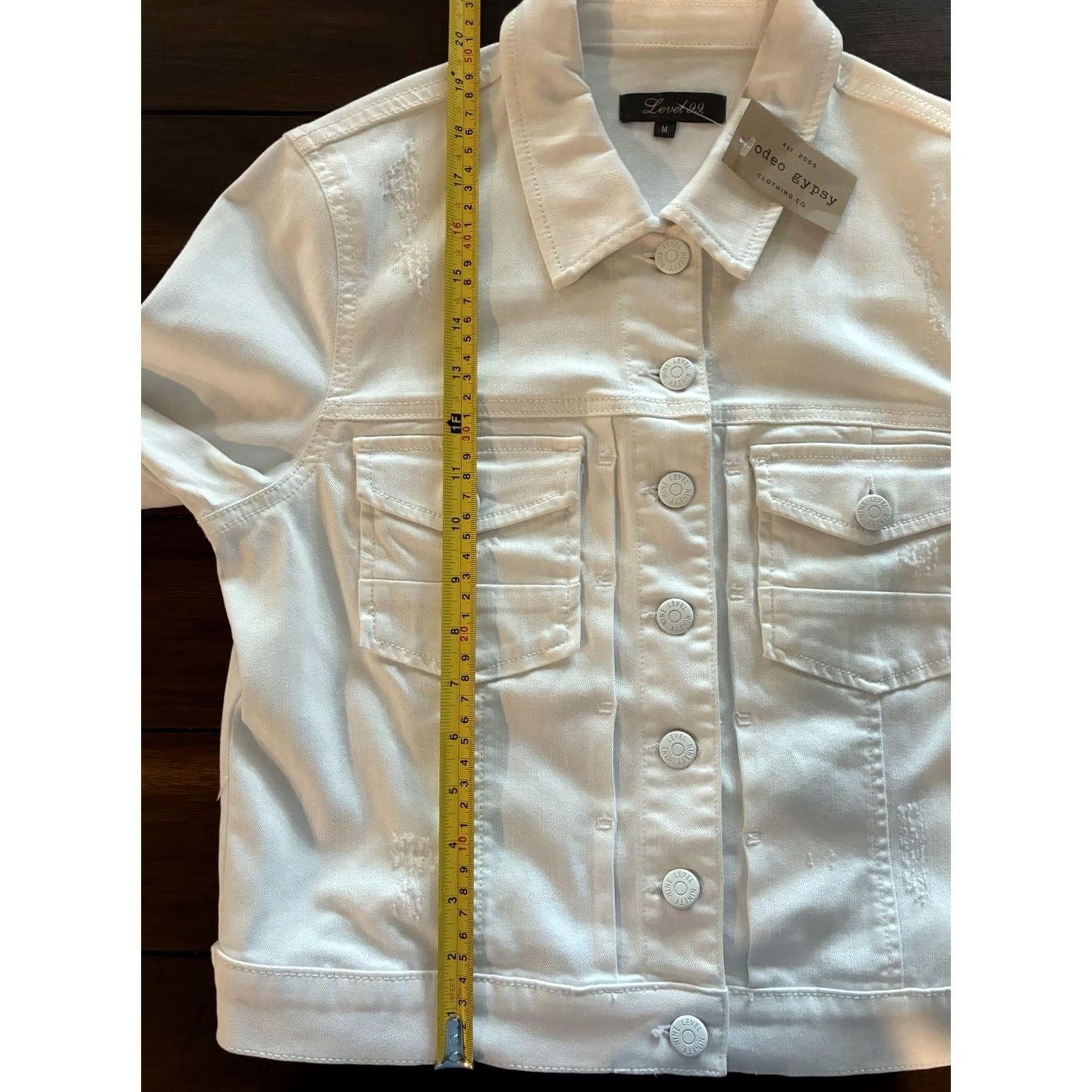 Denime VINTAGE Level 99 Denim Jacket Snap Front White Long Sleeve Womens Medium Size M / US 6-8 / IT 42-44 - 6 Thumbnail
