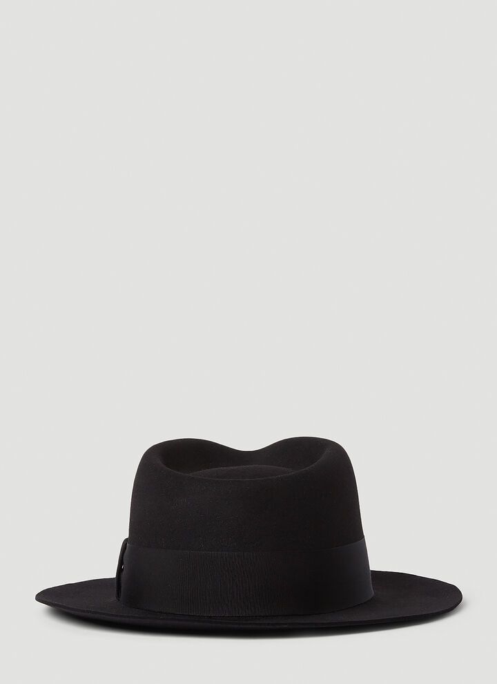 Saint Laurent Paris o1s1wg110824 Size: 56 / Fedora Hat in Rabbit Felt in Black Size ONE SIZE - 3 Thumbnail