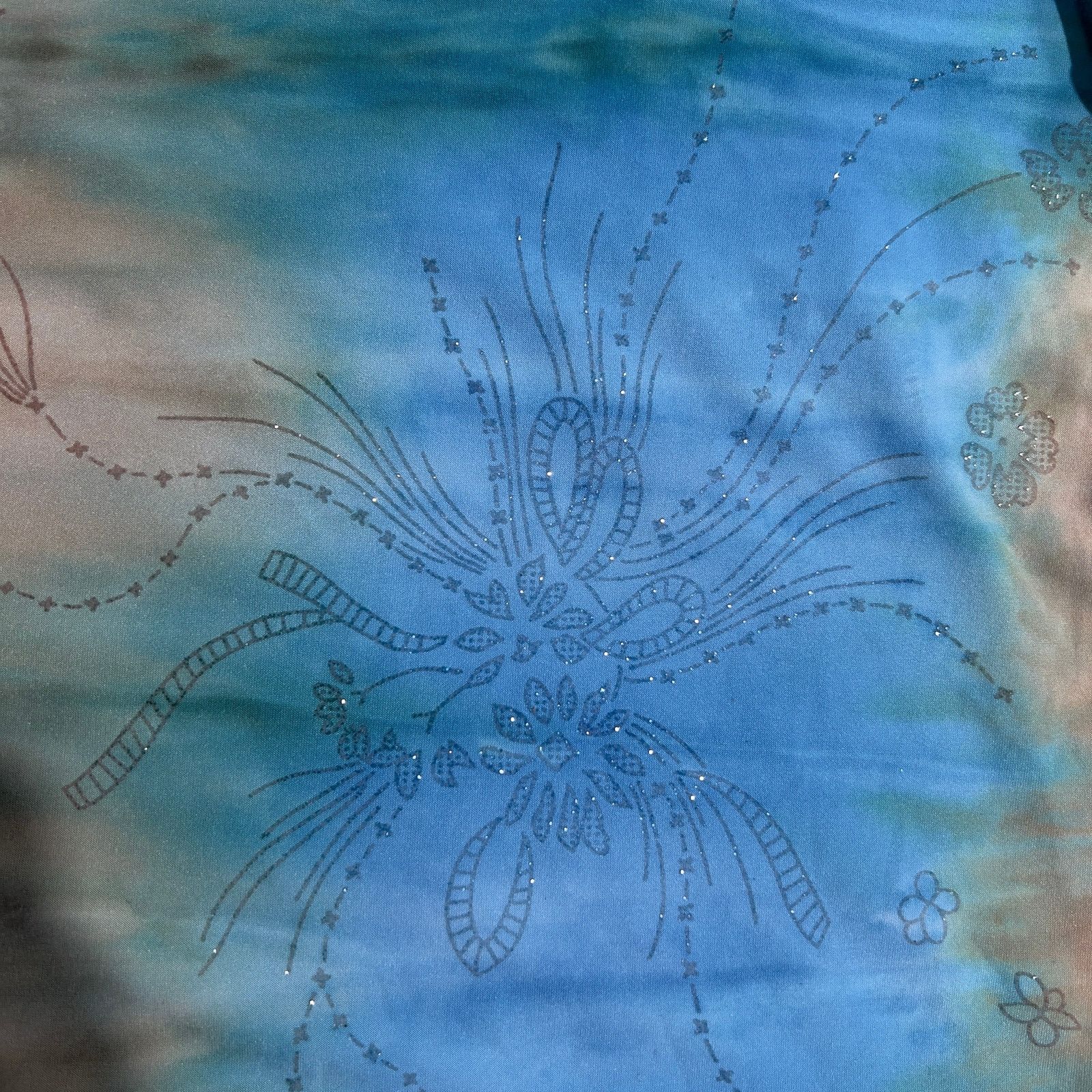 Other Only Nine Woman Top Metallic Thread Sparkle Floral Tye Dye Size L / US 10 / IT 46 - 3 Thumbnail