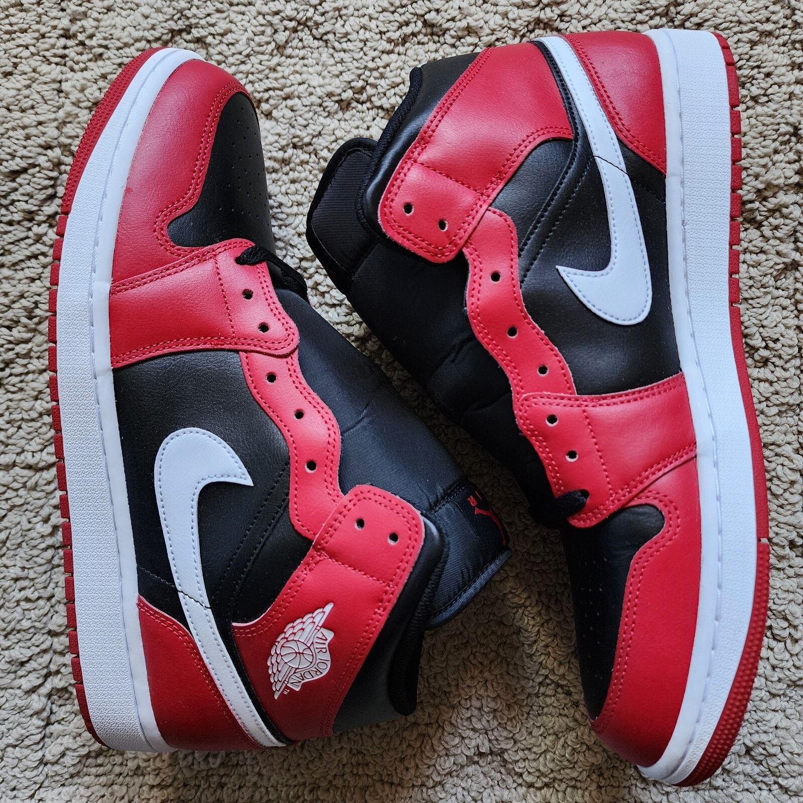 Jordan Brand Air Jordan 1 Mid Gym Red Black White Pre-Owned Sz 12 Size US 12 / EU 45 - 1 Thumbnail