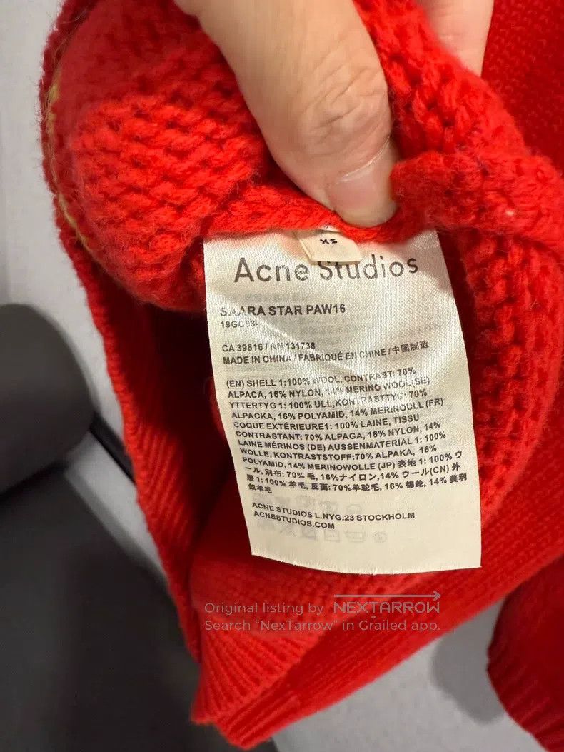 Acne Studios Acne Studios Red pentagram high-neck sweater Size XS / US 0-2 / IT 36-38 - 4 Thumbnail