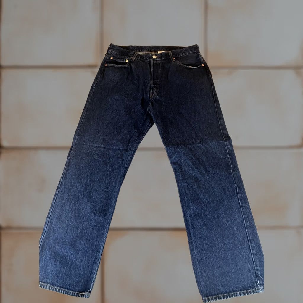 Levi's Levi's 501 Jeans Men Regular Straight Dark 38x32 Denim Button Fly Vintage Y2K Logo Back Patch Pockets Size US 38 / EU 54 - 1 Thumbnail