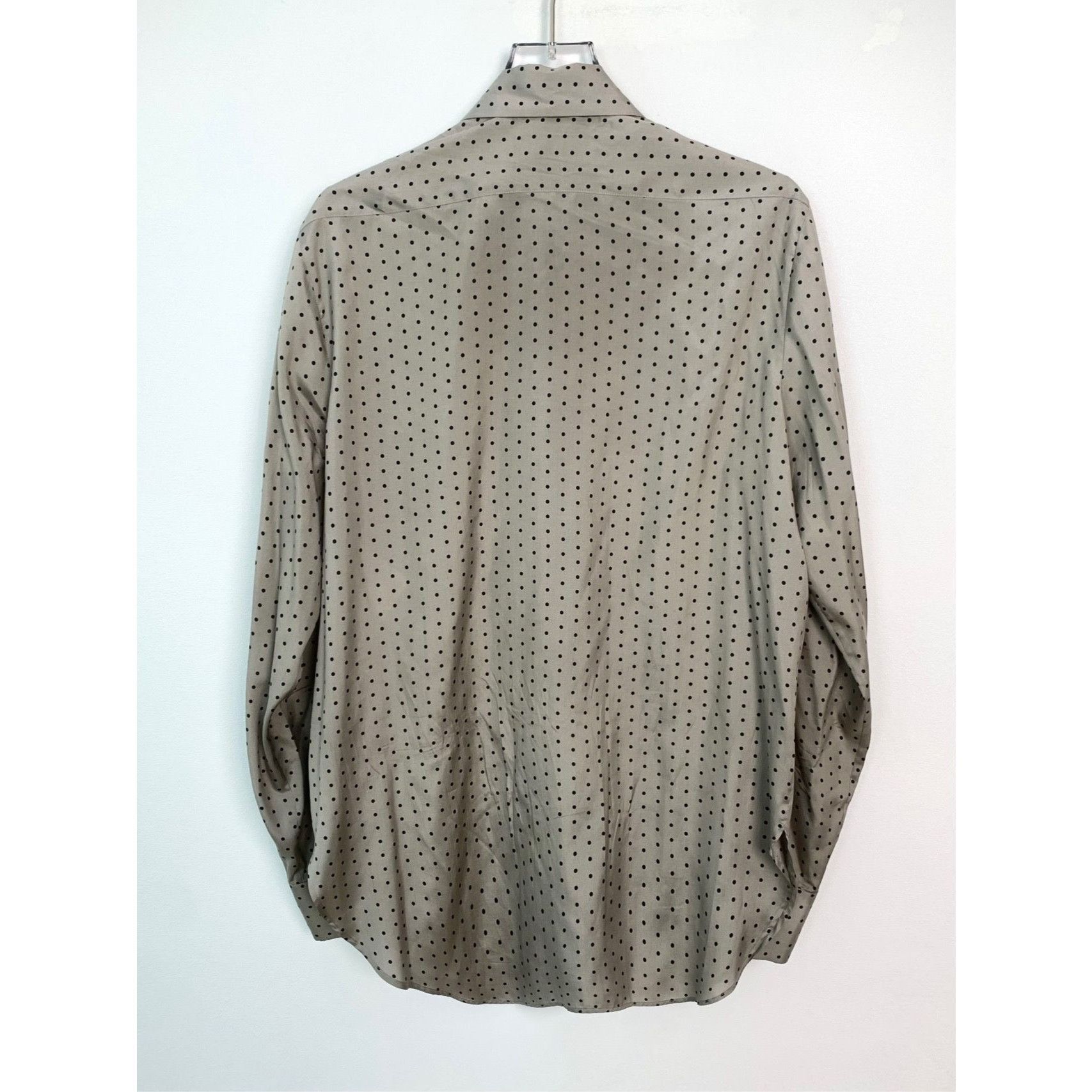 Christian Dior Monsieur Christian Dior Mens Silk Polka Dot Long Sleeve Shirt Gray Si Size US XS / EU 42 / 0 - 6 Thumbnail